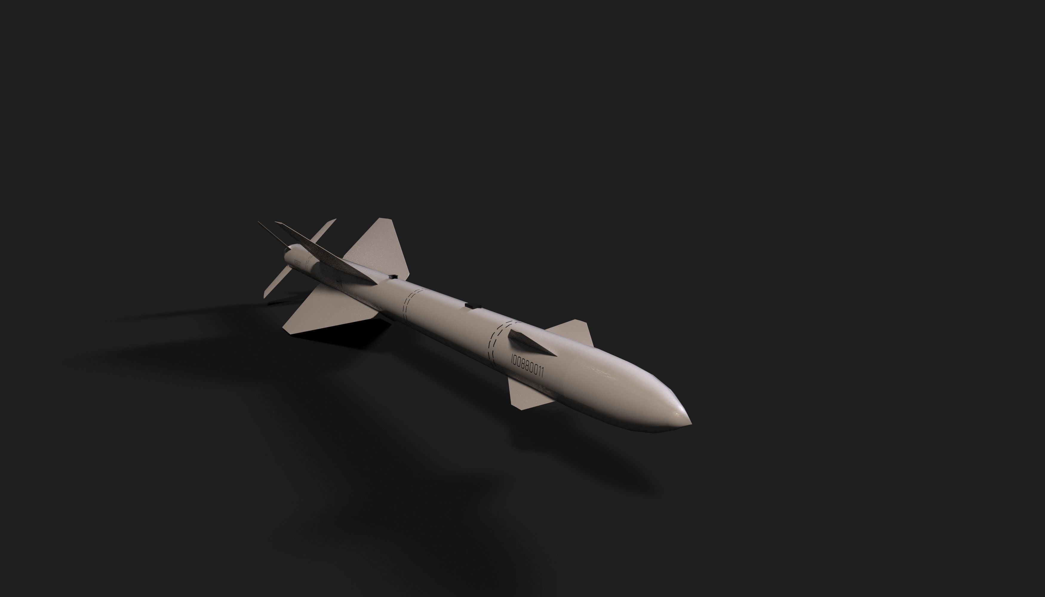 aa7 r24 air to air missile Low-poly 3D model_17