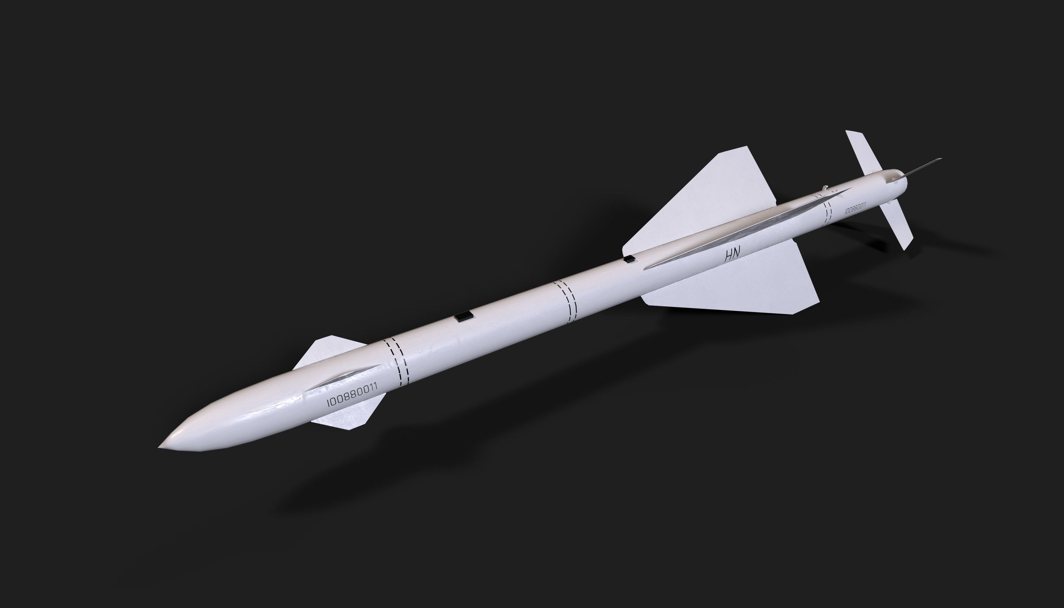 aa7 r24 air to air missile Low-poly 3D model_1