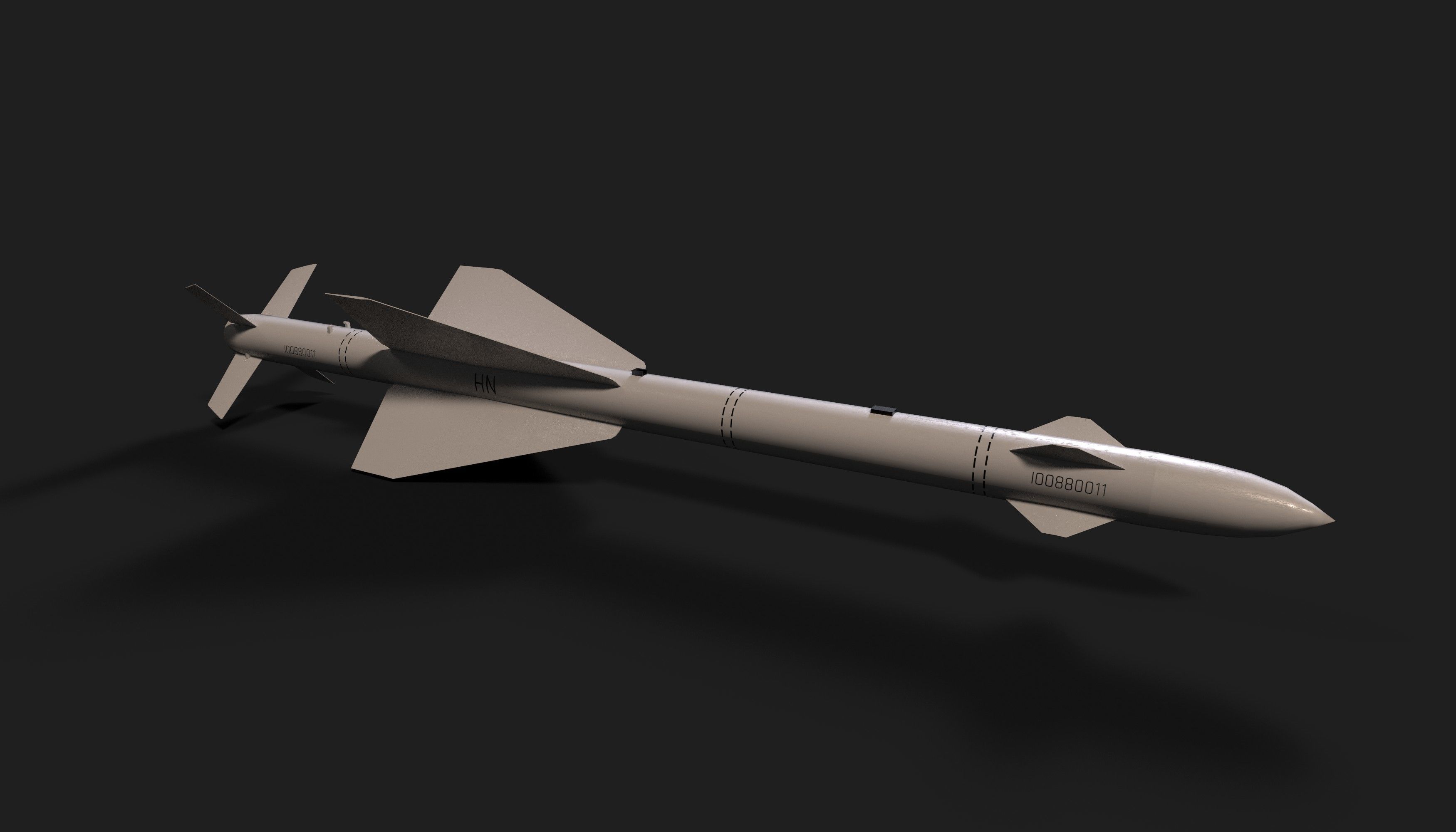 aa7 r24 air to air missile Low-poly 3D model_15