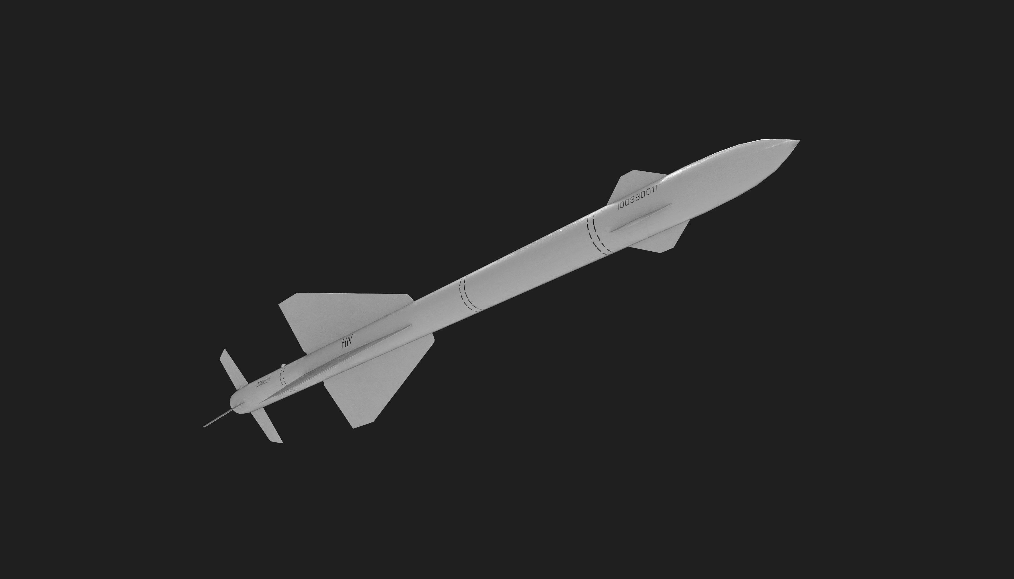 aa7 r24 air to air missile Low-poly 3D model_20