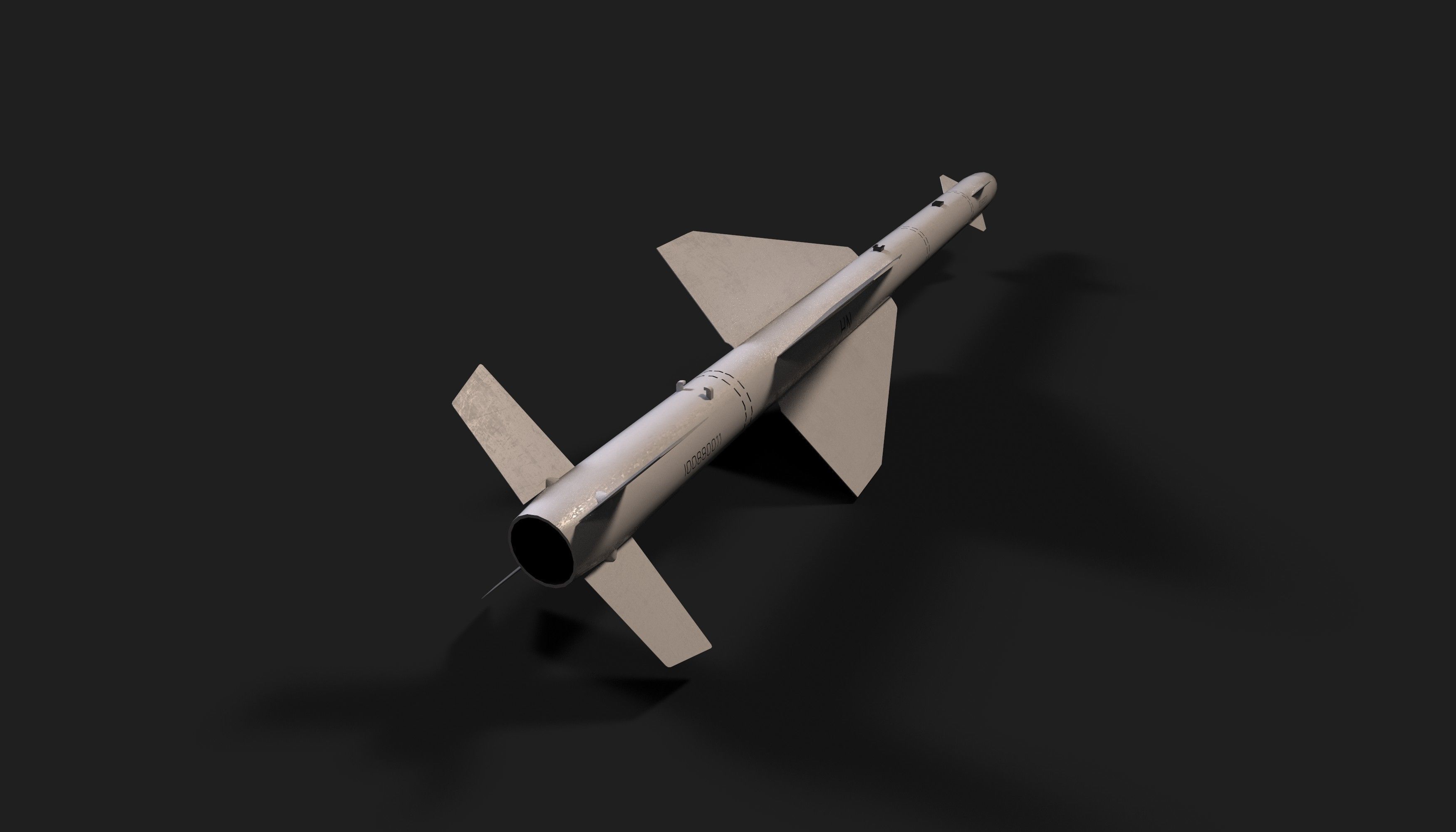 aa7 r24 air to air missile Low-poly 3D model_10