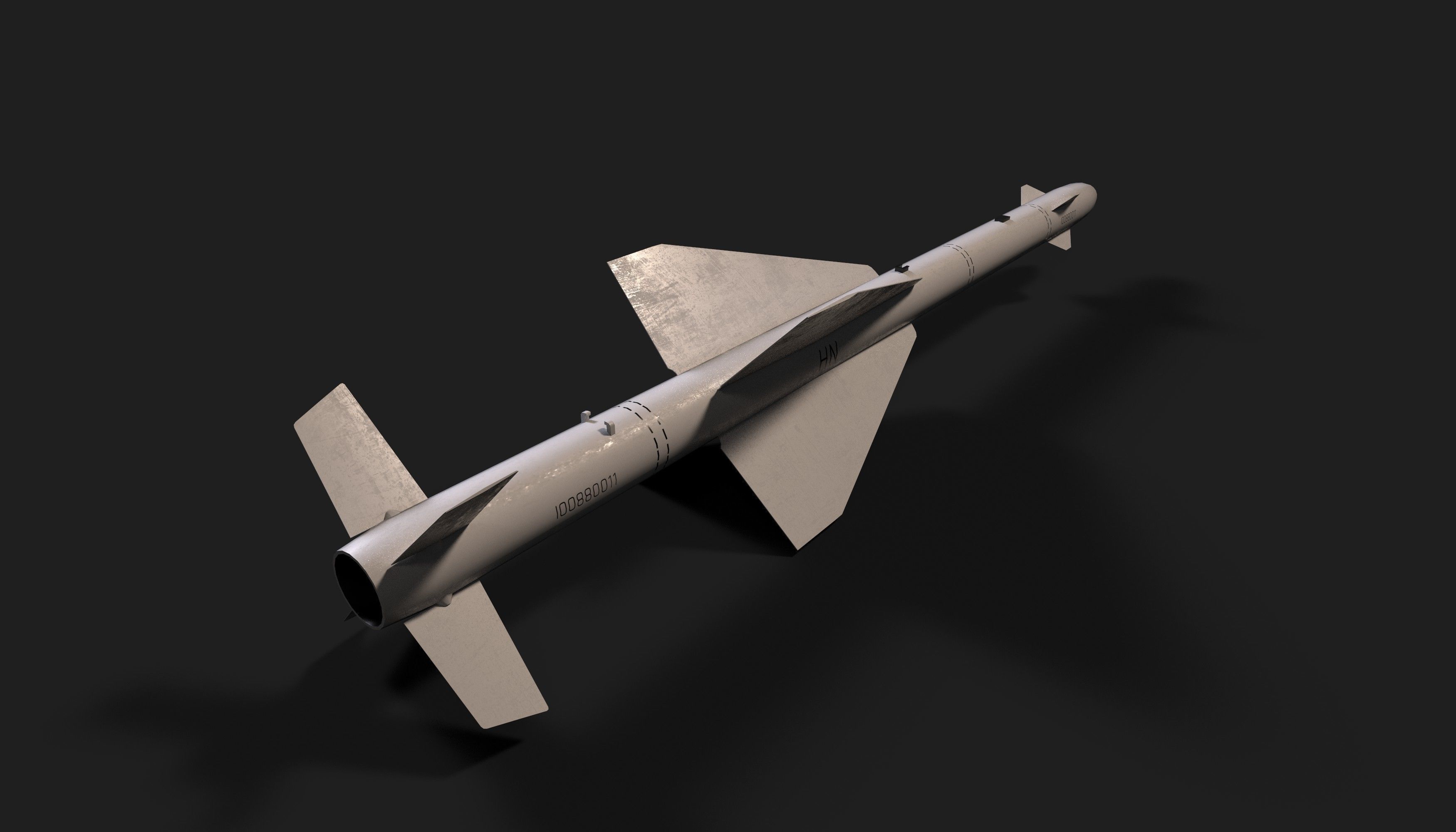 aa7 r24 air to air missile Low-poly 3D model_11
