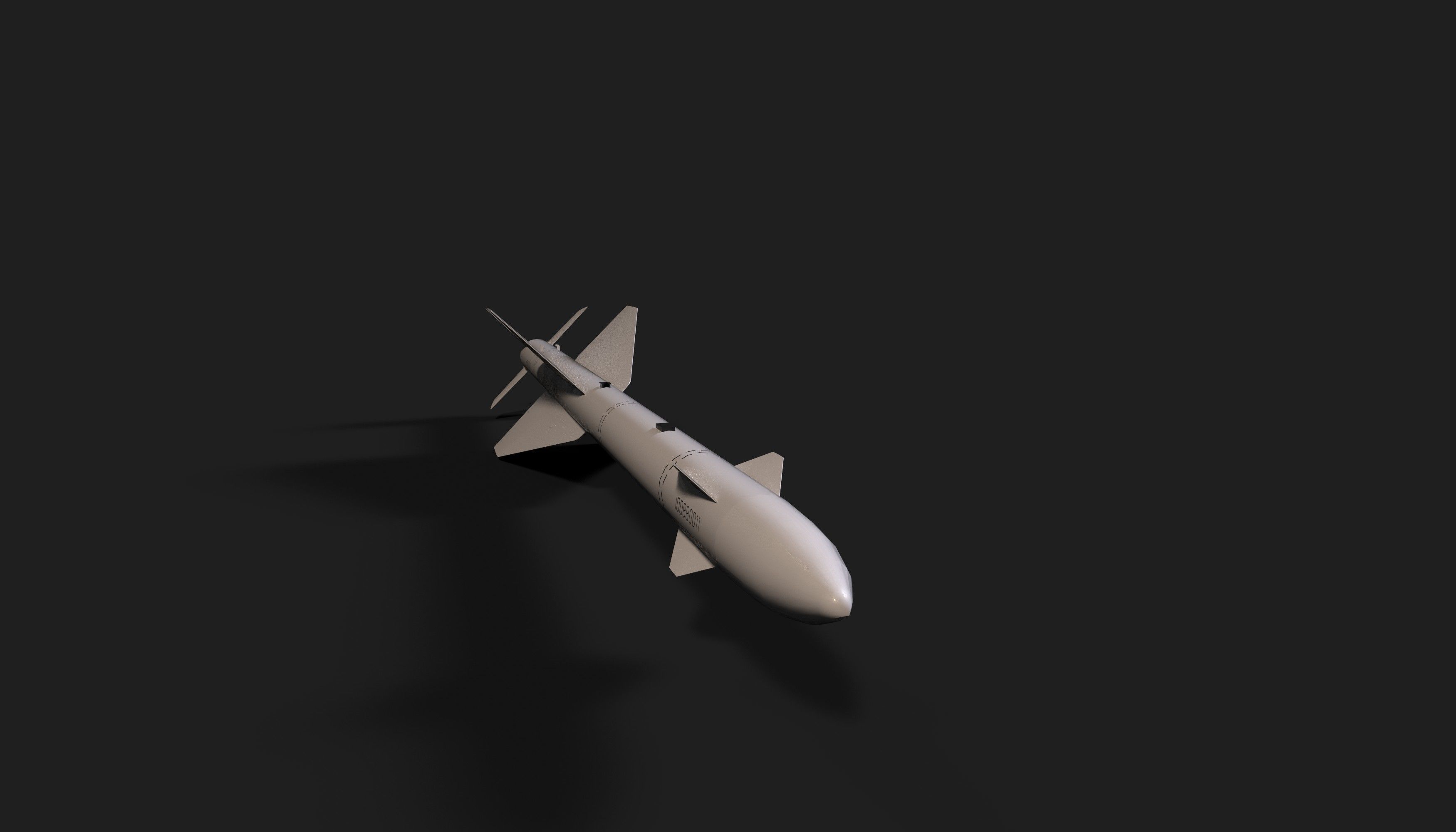 aa7 r24 air to air missile Low-poly 3D model_18