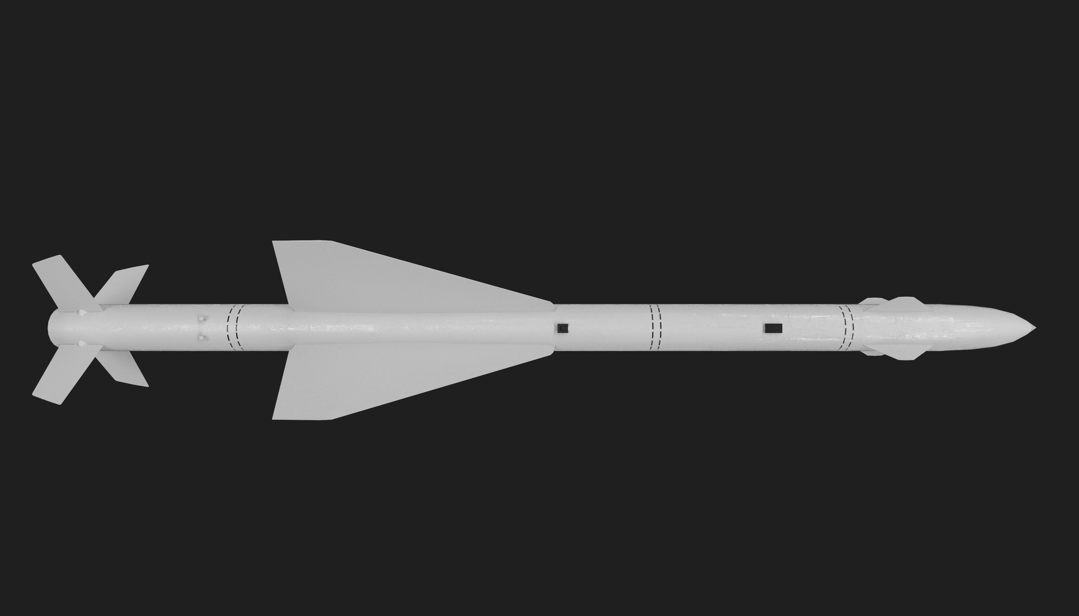 aa7 r24 air to air missile Low-poly 3D model_23