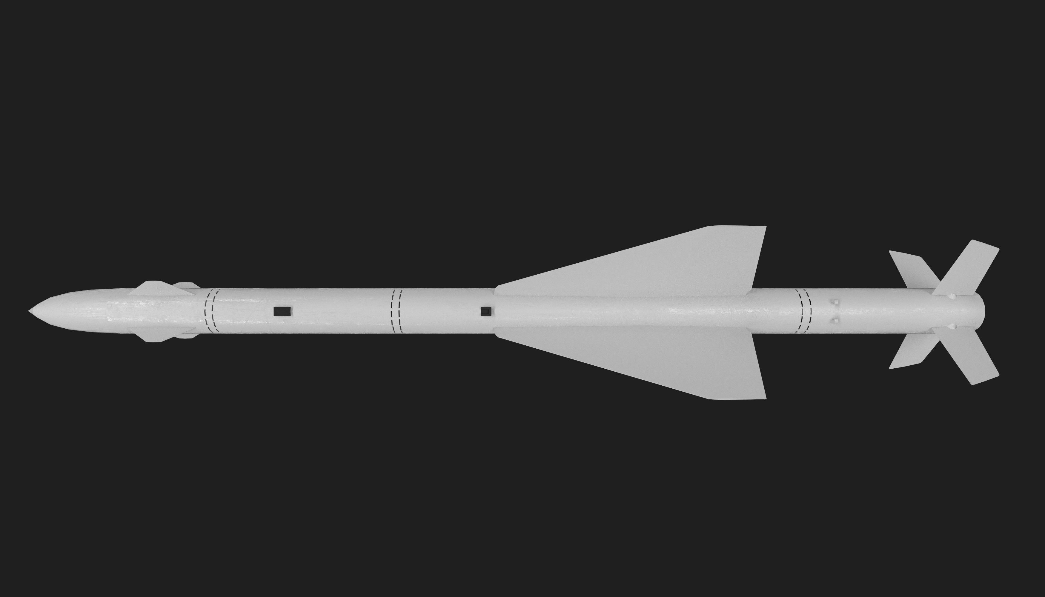 aa7 r24 air to air missile Low-poly 3D model_22