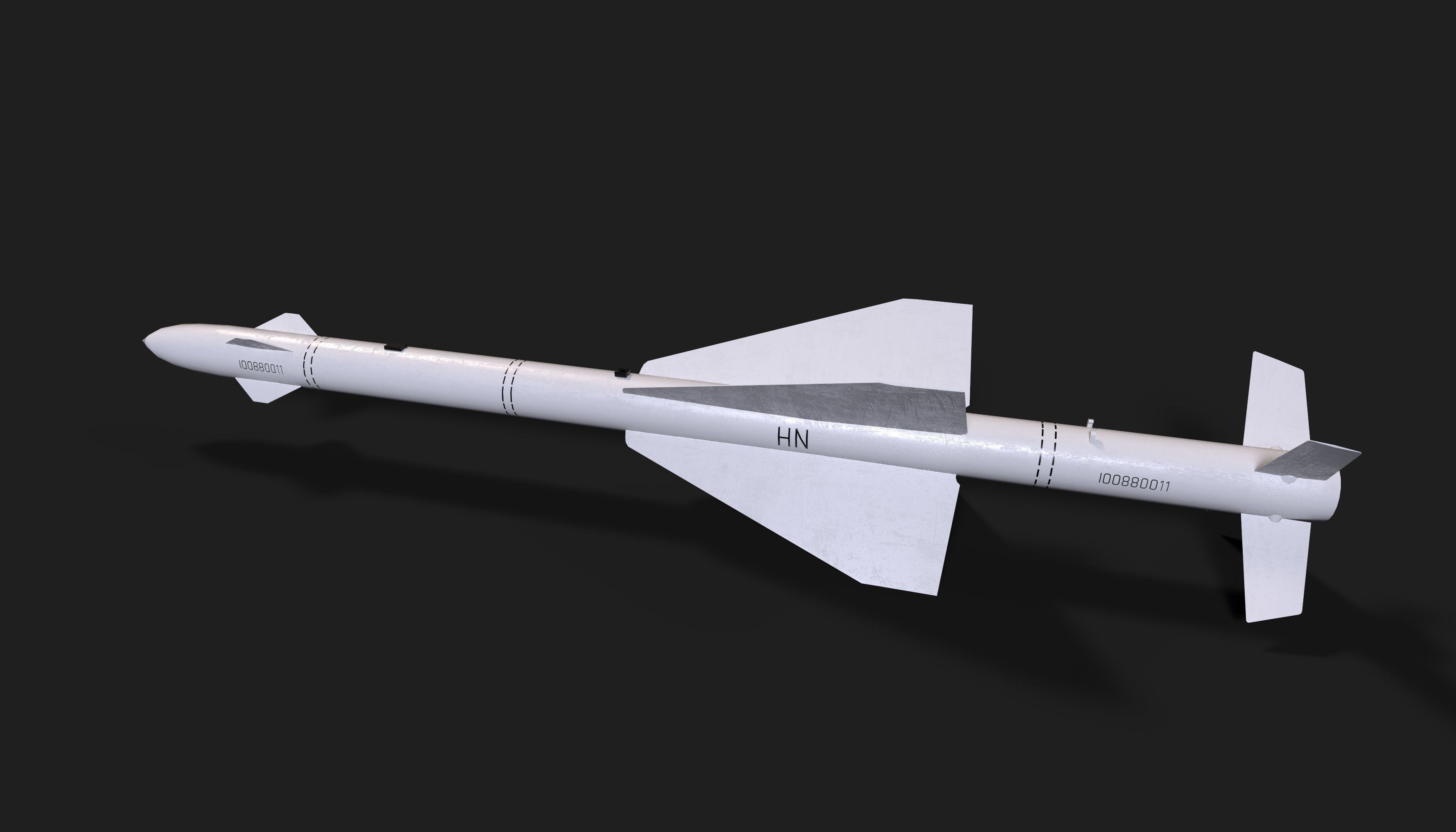 aa7 r24 air to air missile Low-poly 3D model_4