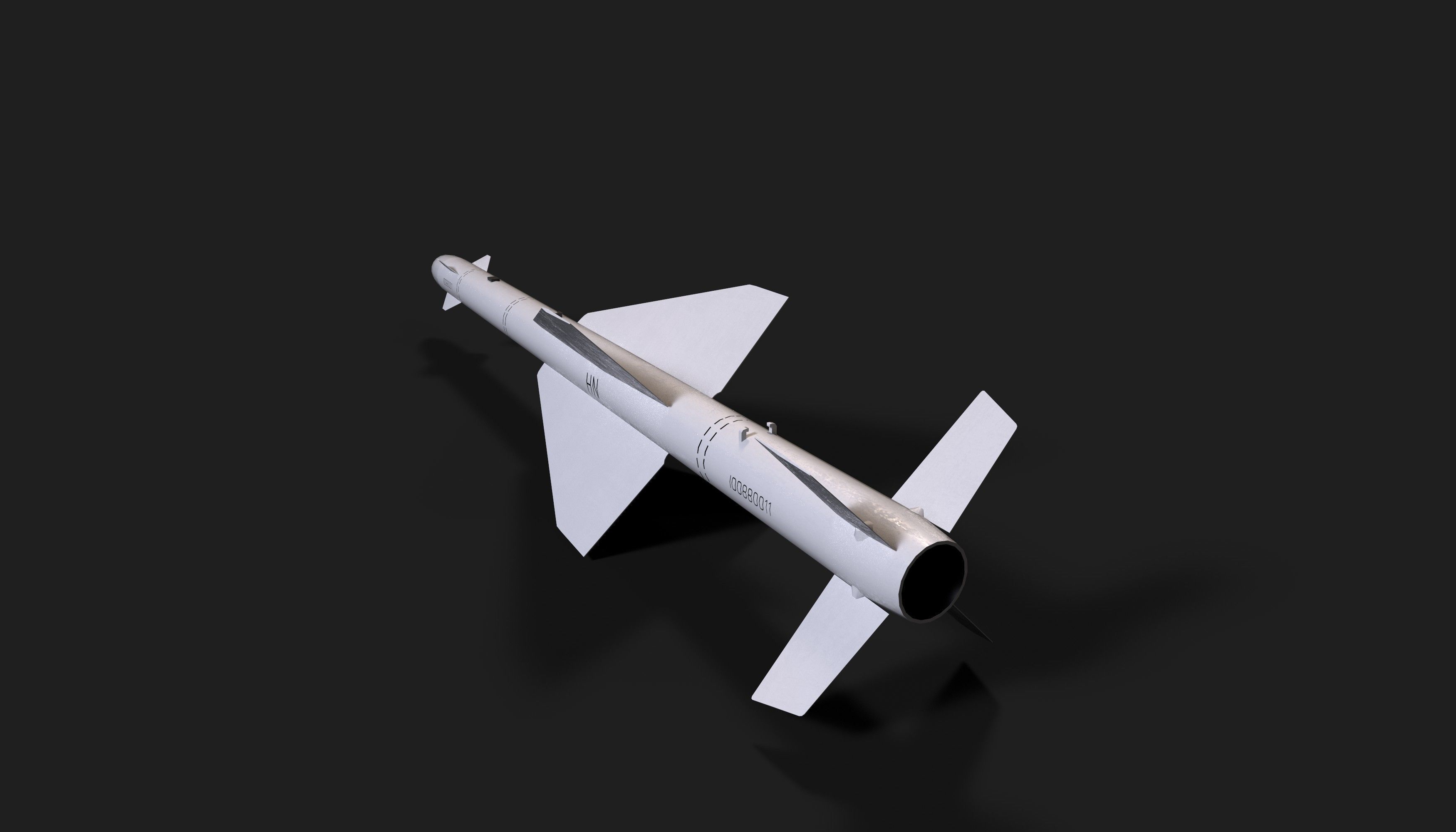 aa7 r24 air to air missile Low-poly 3D model_7