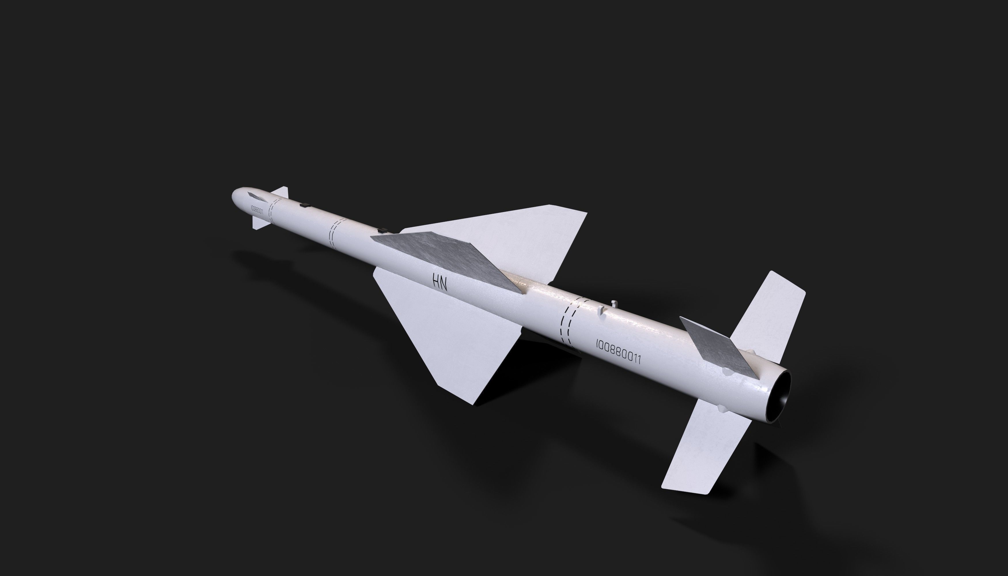 aa7 r24 air to air missile Low-poly 3D model_6