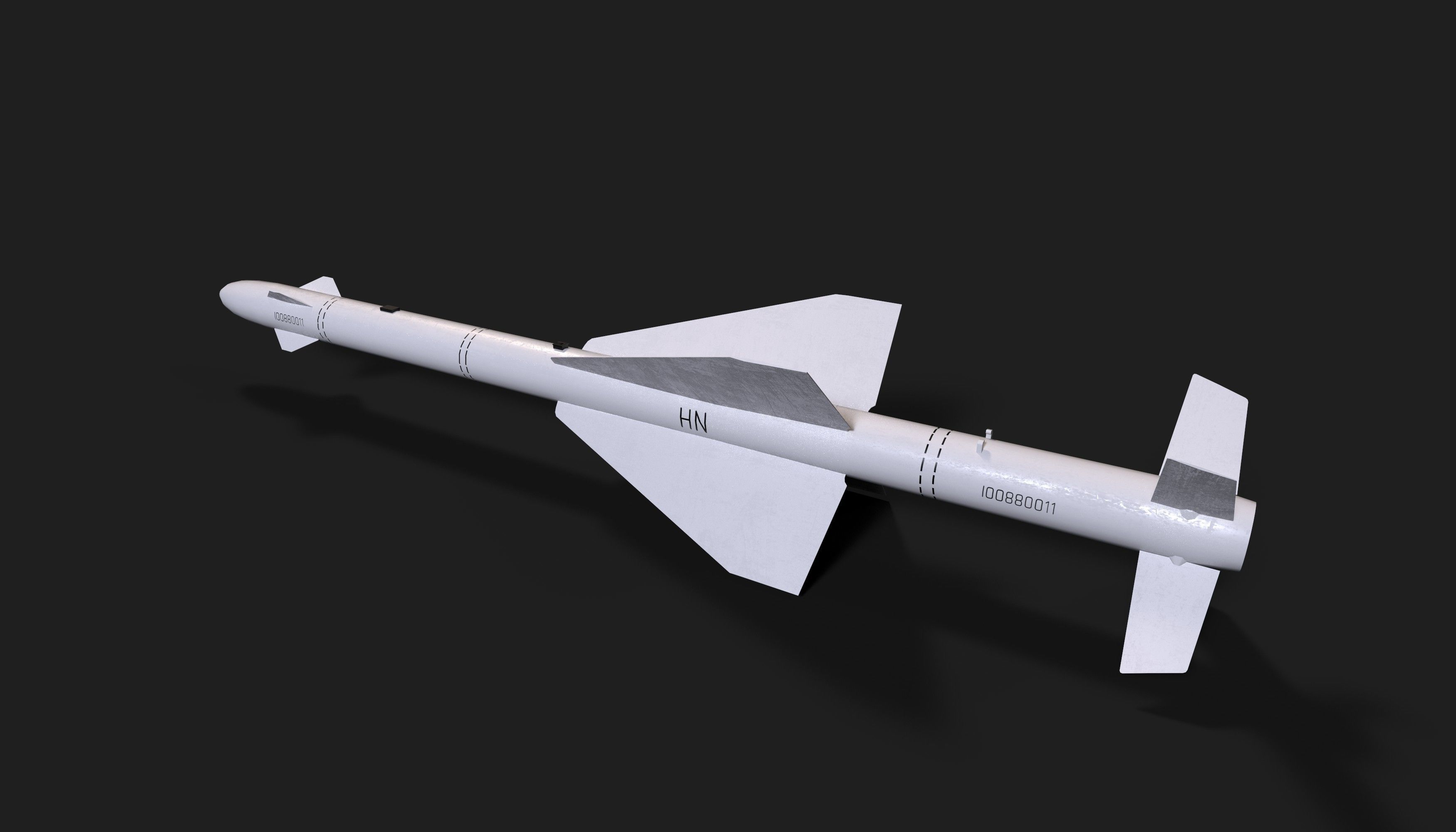 aa7 r24 air to air missile Low-poly 3D model_5