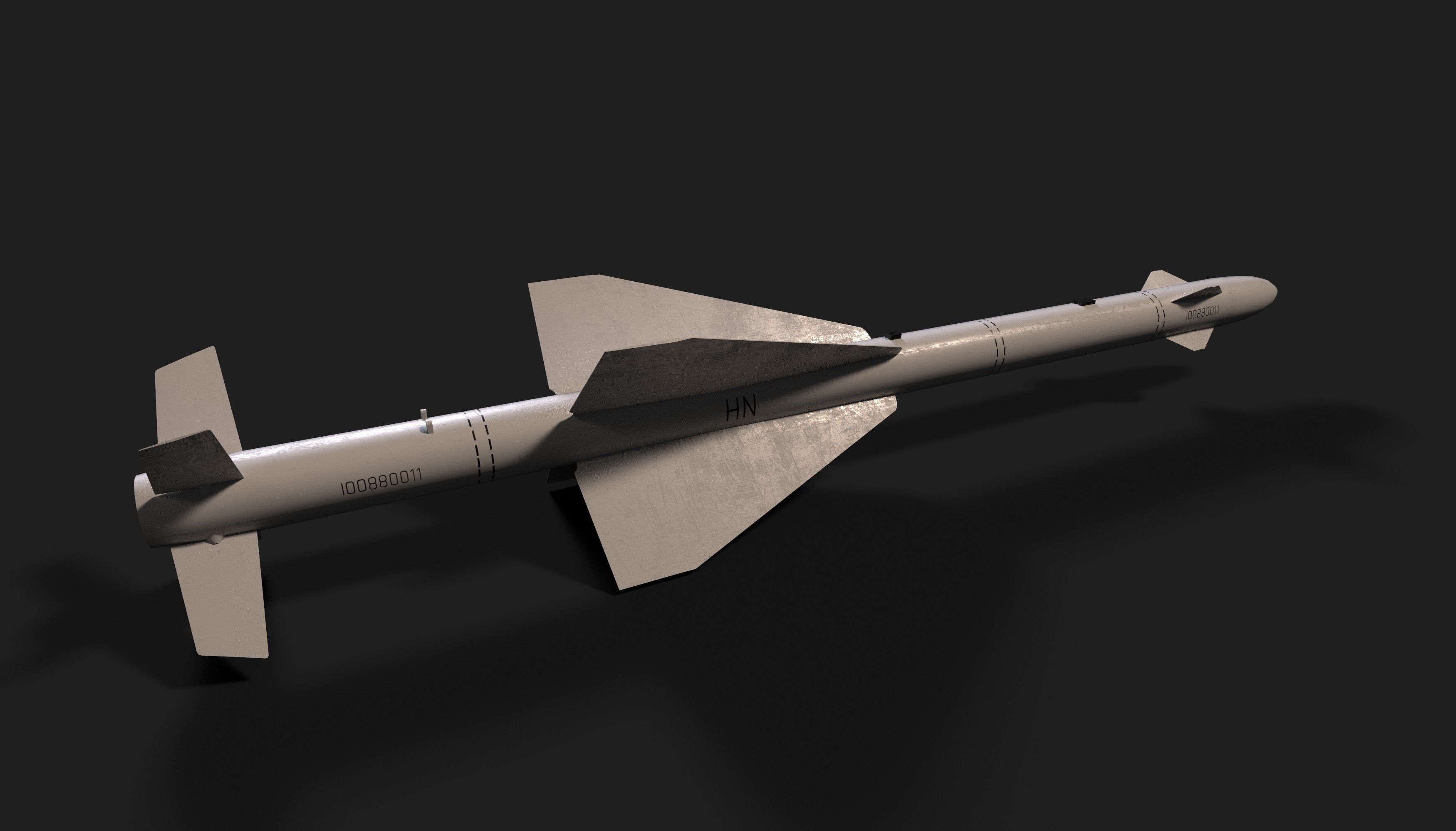 aa7 r24 air to air missile Low-poly 3D model_12