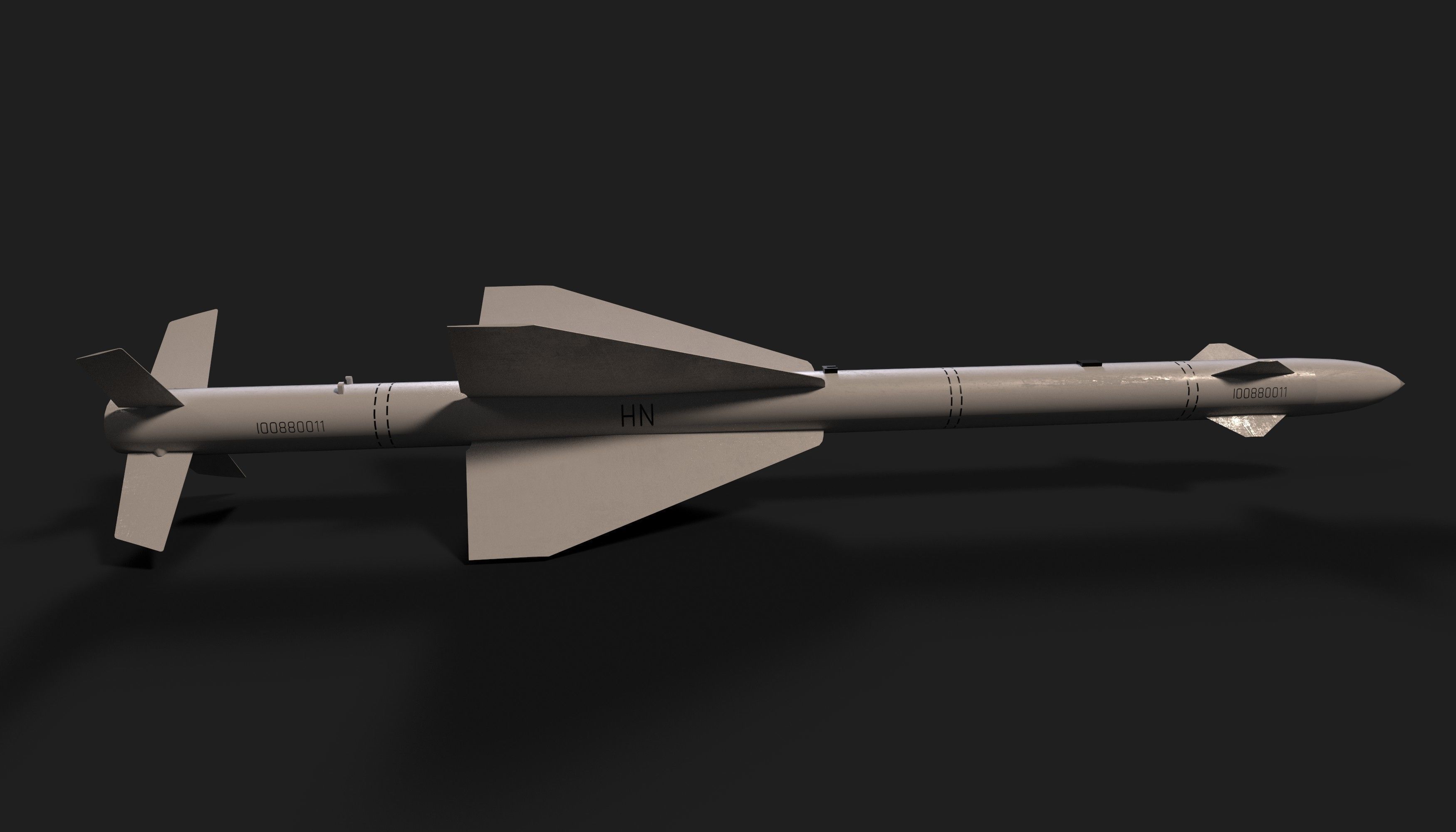 aa7 r24 air to air missile Low-poly 3D model_13