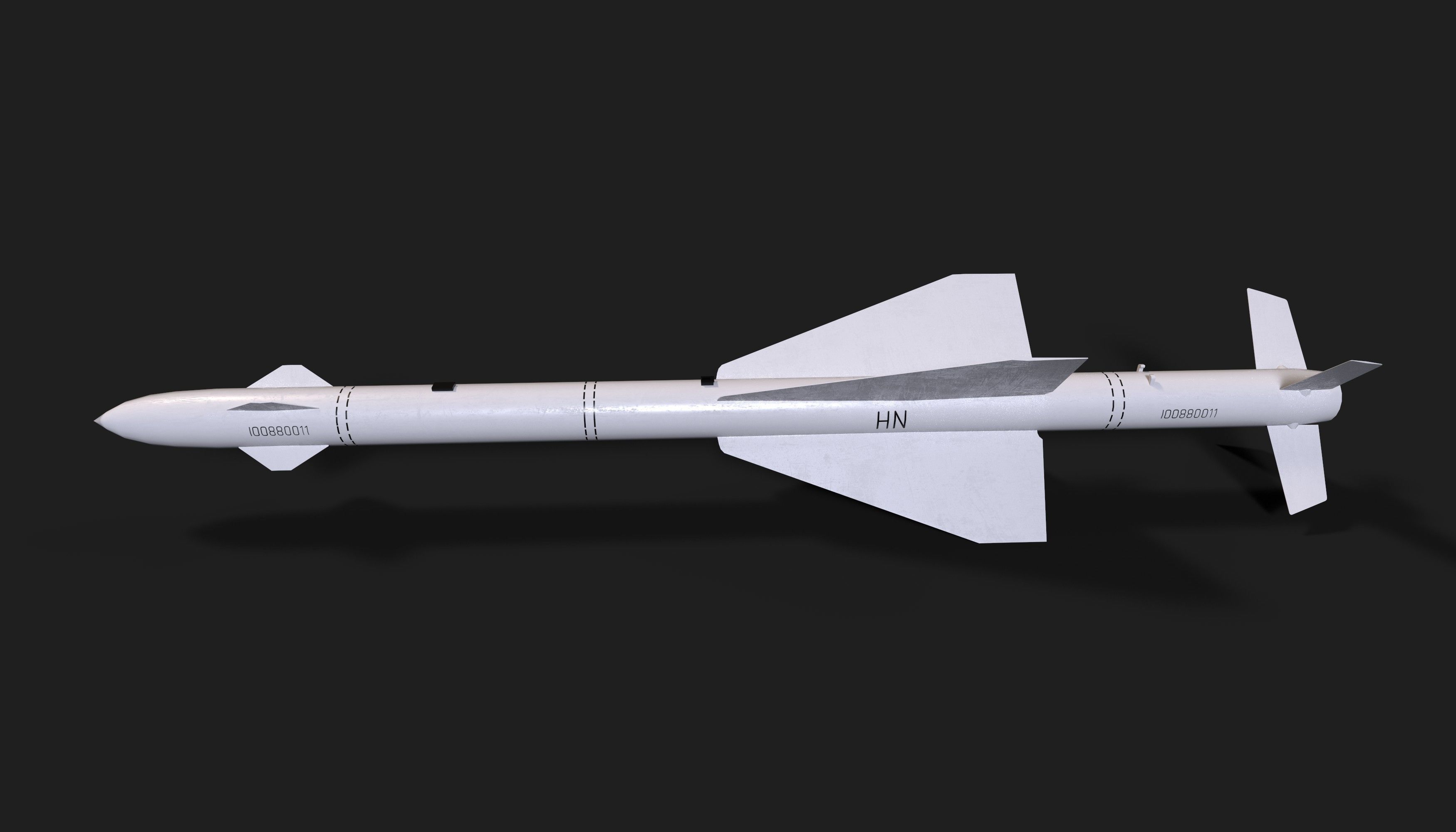 aa7 r24 air to air missile Low-poly 3D model_3