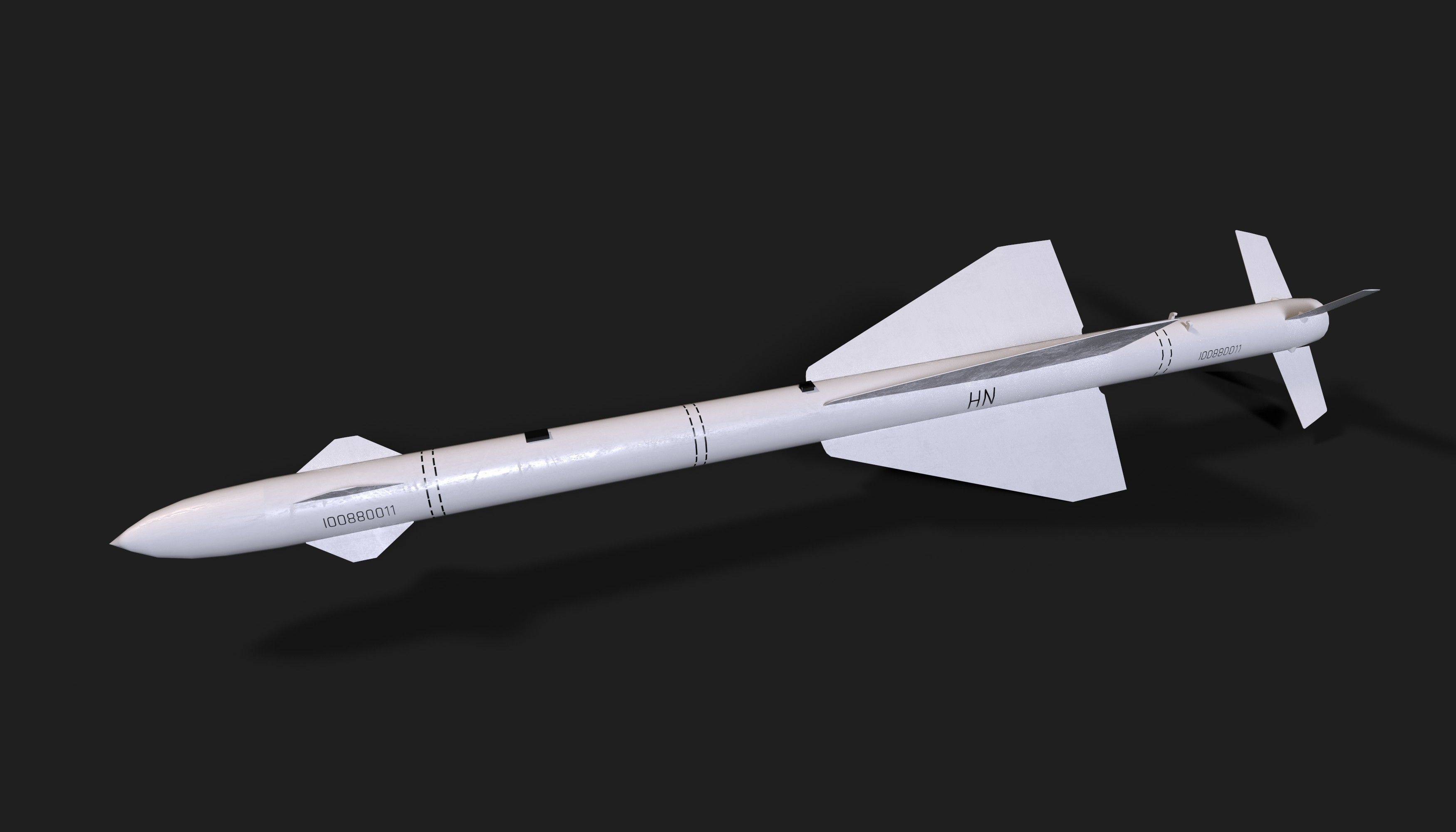 aa7 r24 air to air missile Low-poly 3D model_2