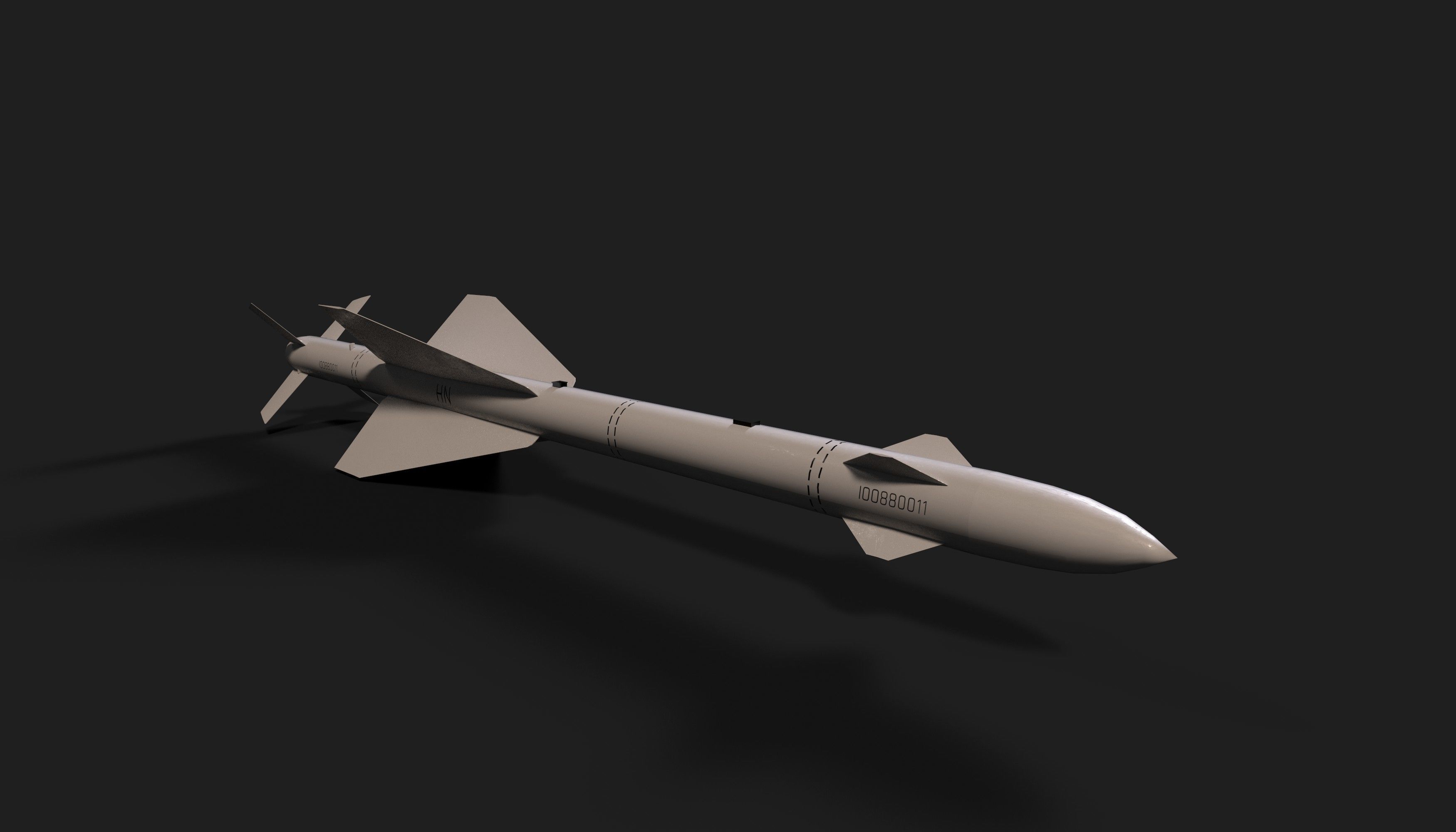 aa7 r24 air to air missile Low-poly 3D model_16