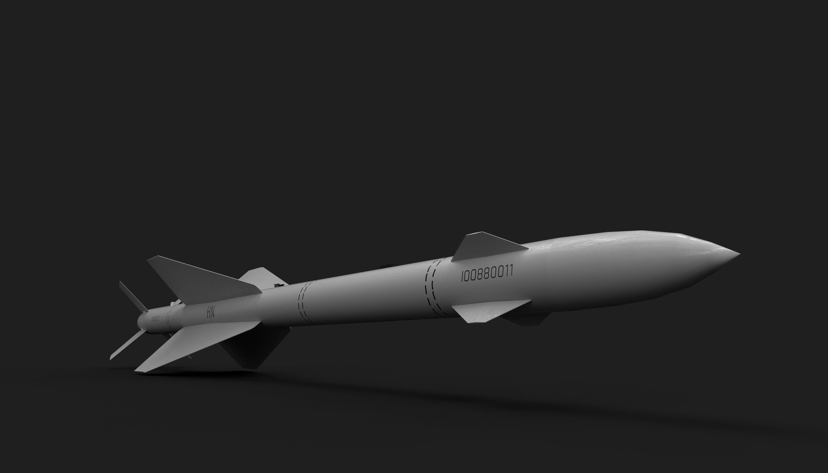 aa7 r24 air to air missile Low-poly 3D model_24