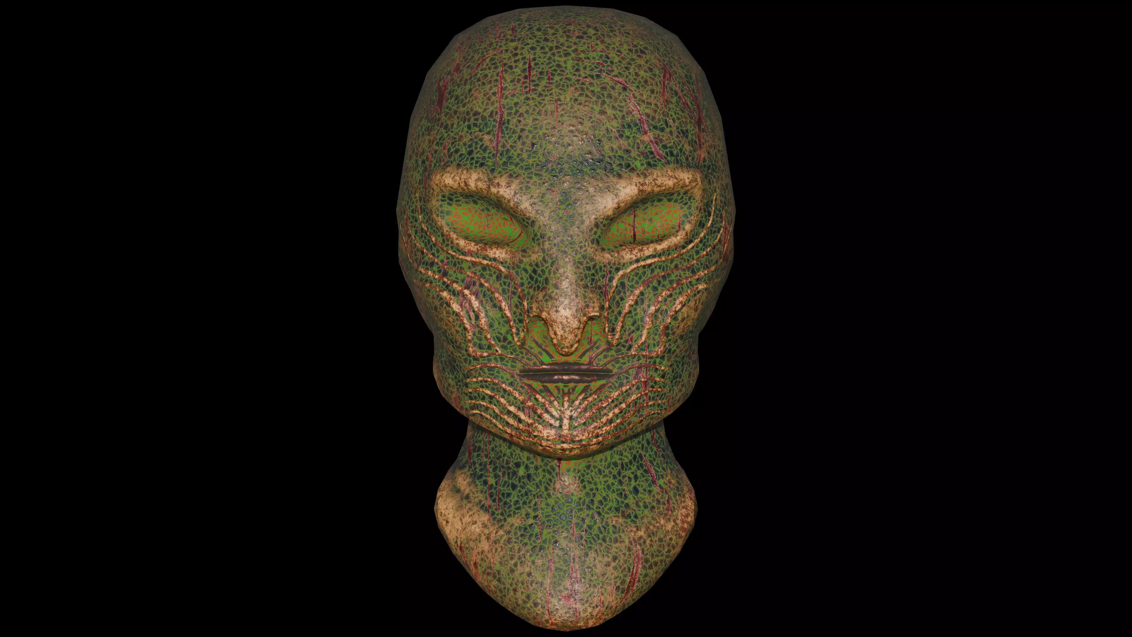 Alien creature bust Low-poly 3D model Free low-poly 3D model_0