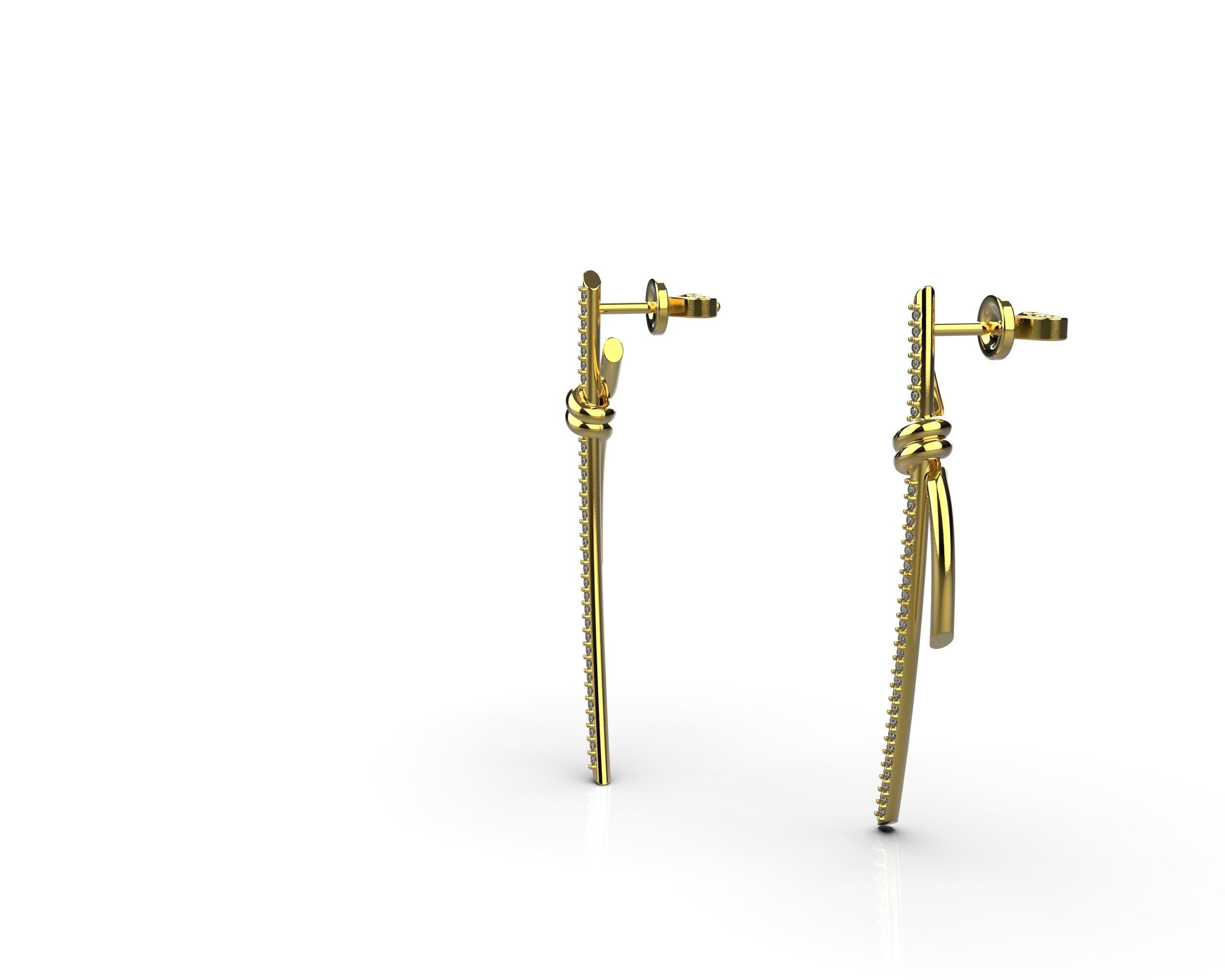 earrings knot  3D print model_2