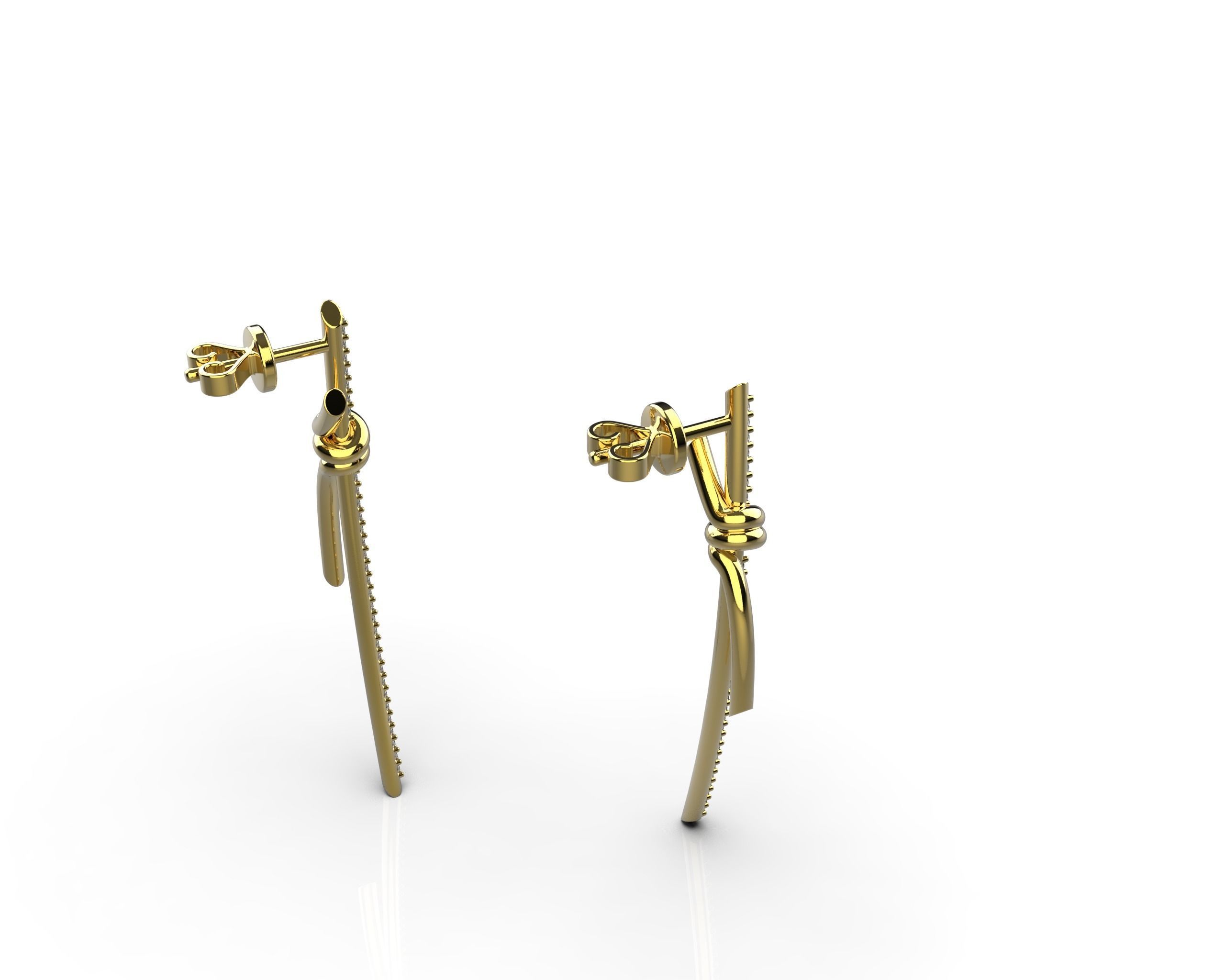 earrings knot  3D print model_3