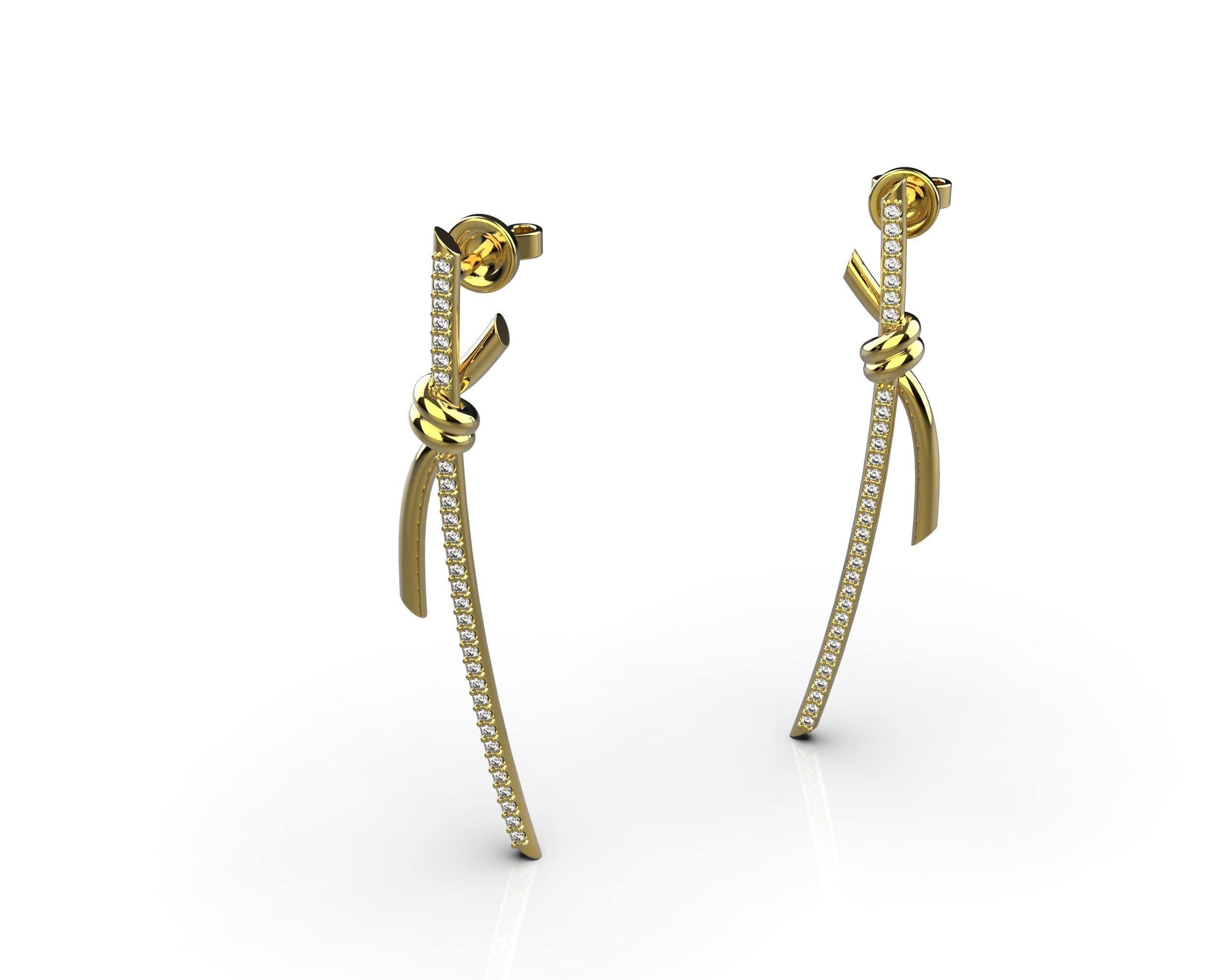 earrings knot  3D print model_4