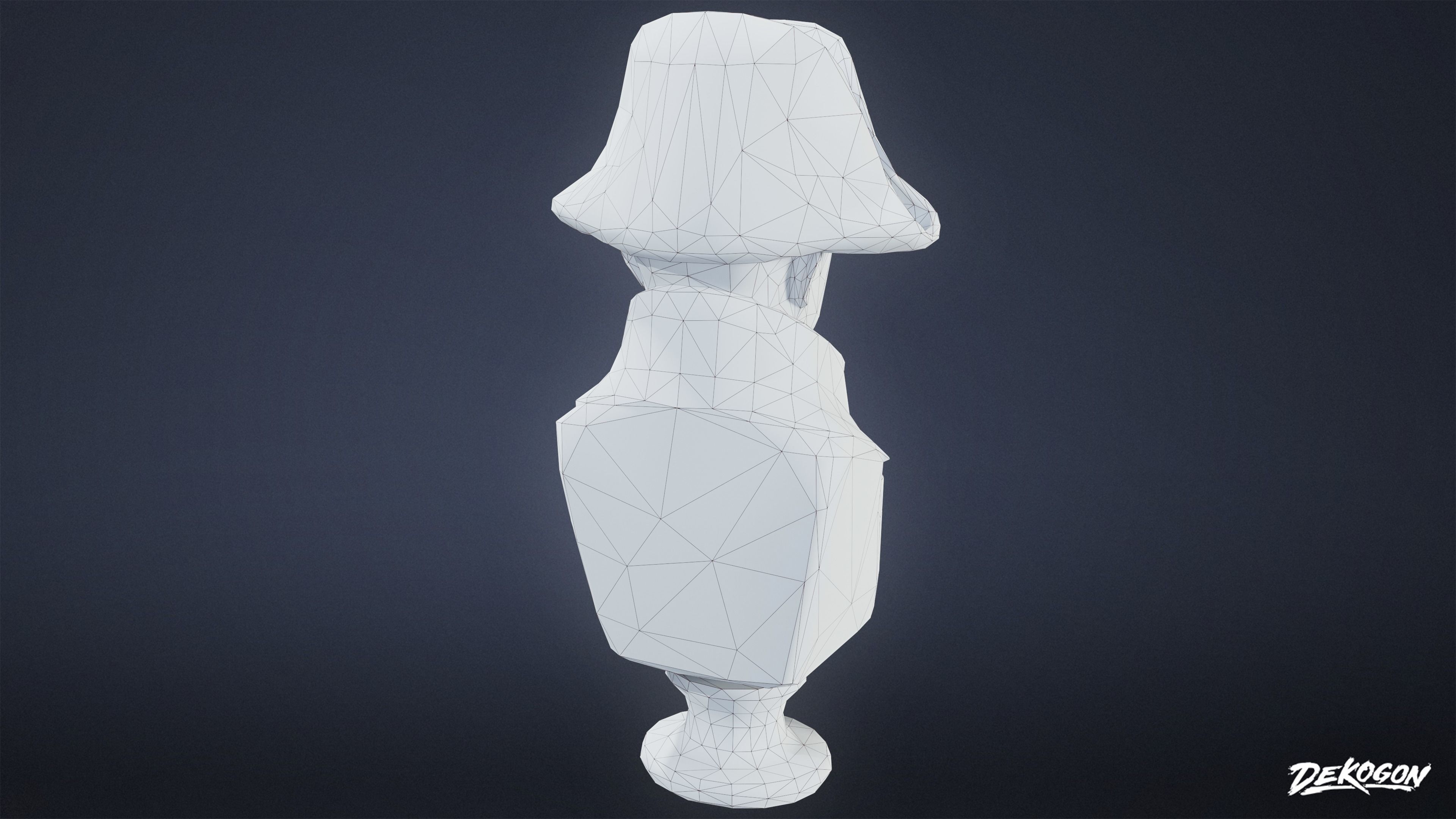ATTIC - Bust 01 - LOW POLY Low-poly 3D model_9