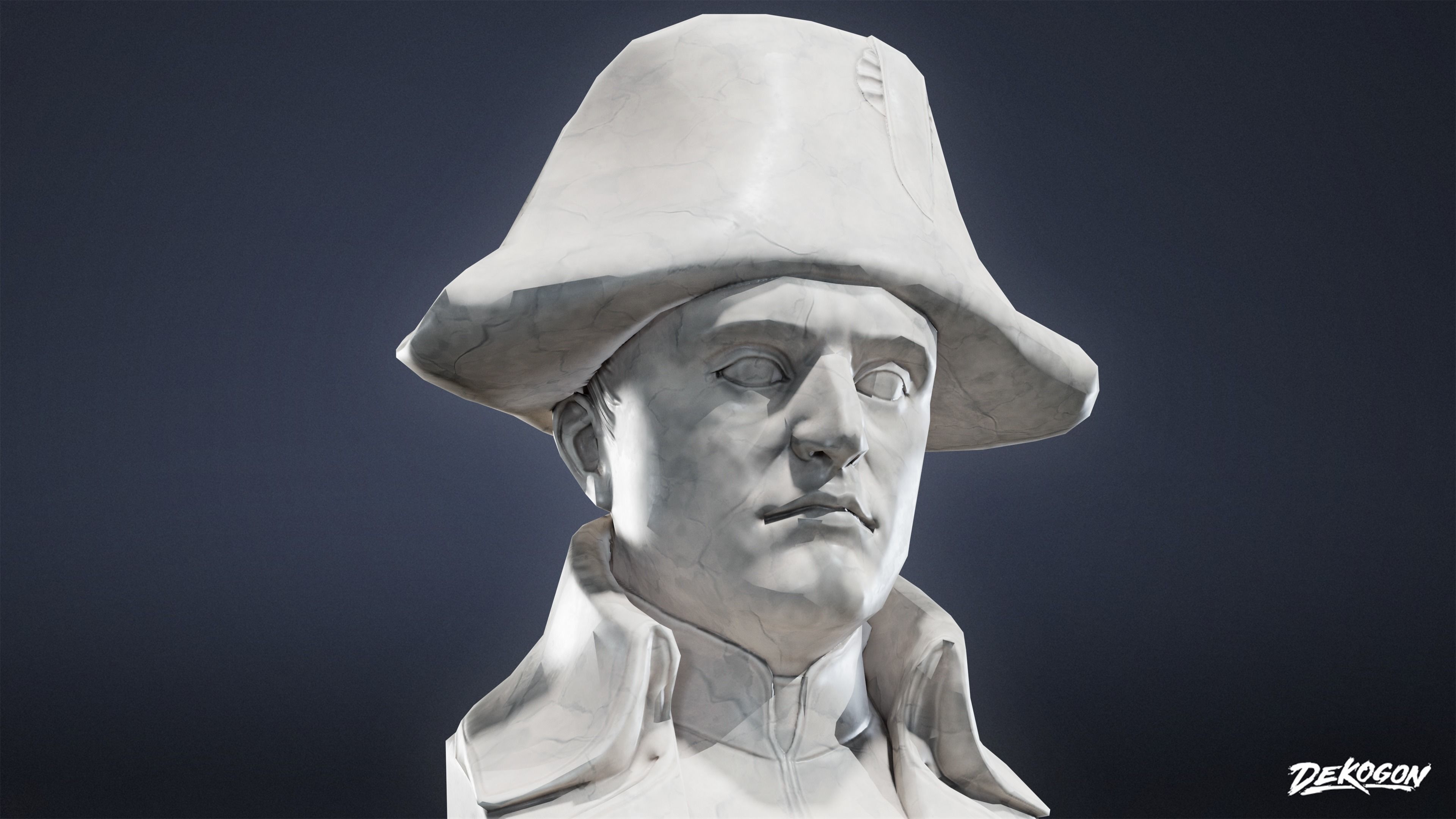 ATTIC - Bust 01 - LOW POLY Low-poly 3D model_6