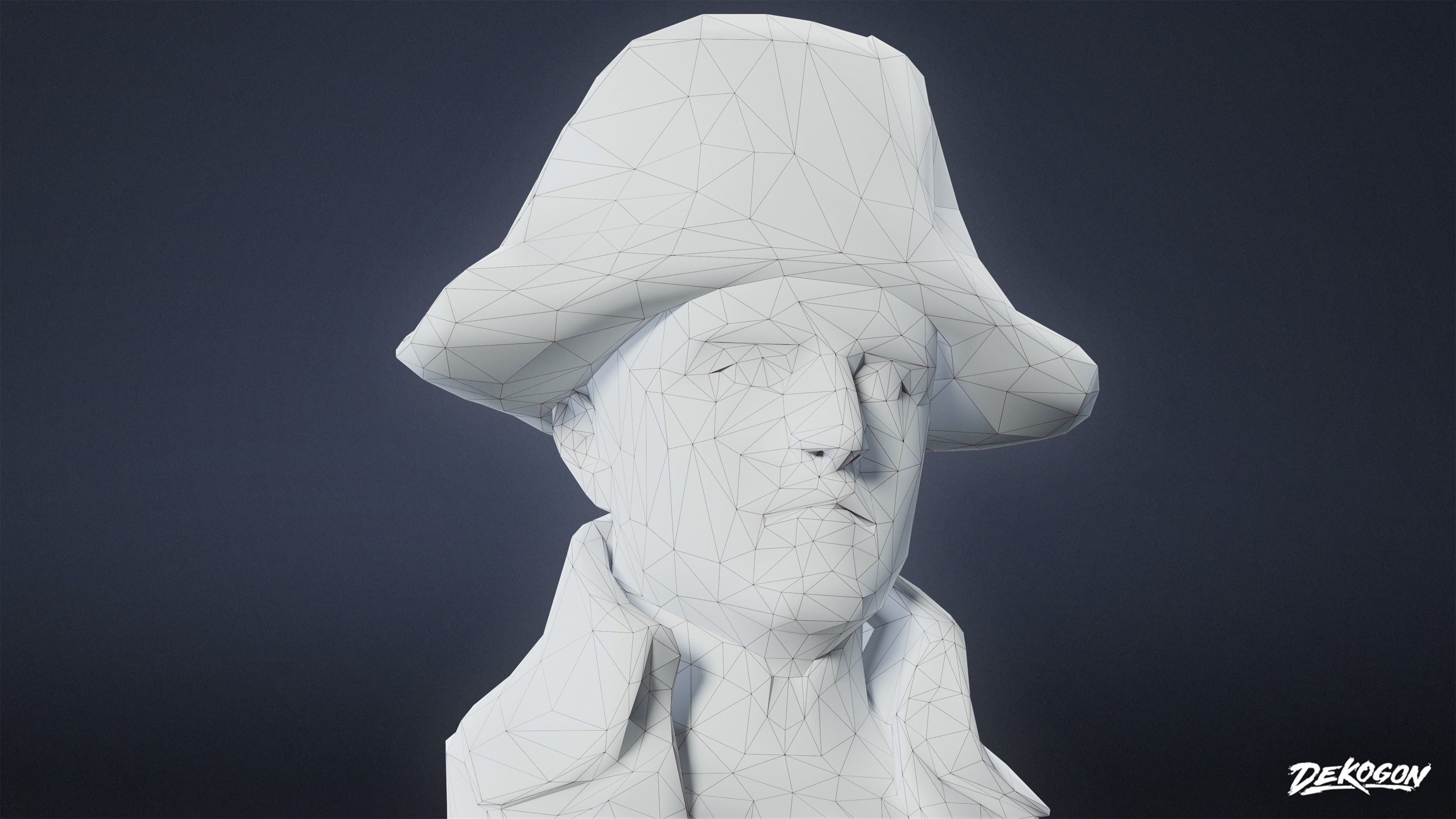 ATTIC - Bust 01 - LOW POLY Low-poly 3D model_7