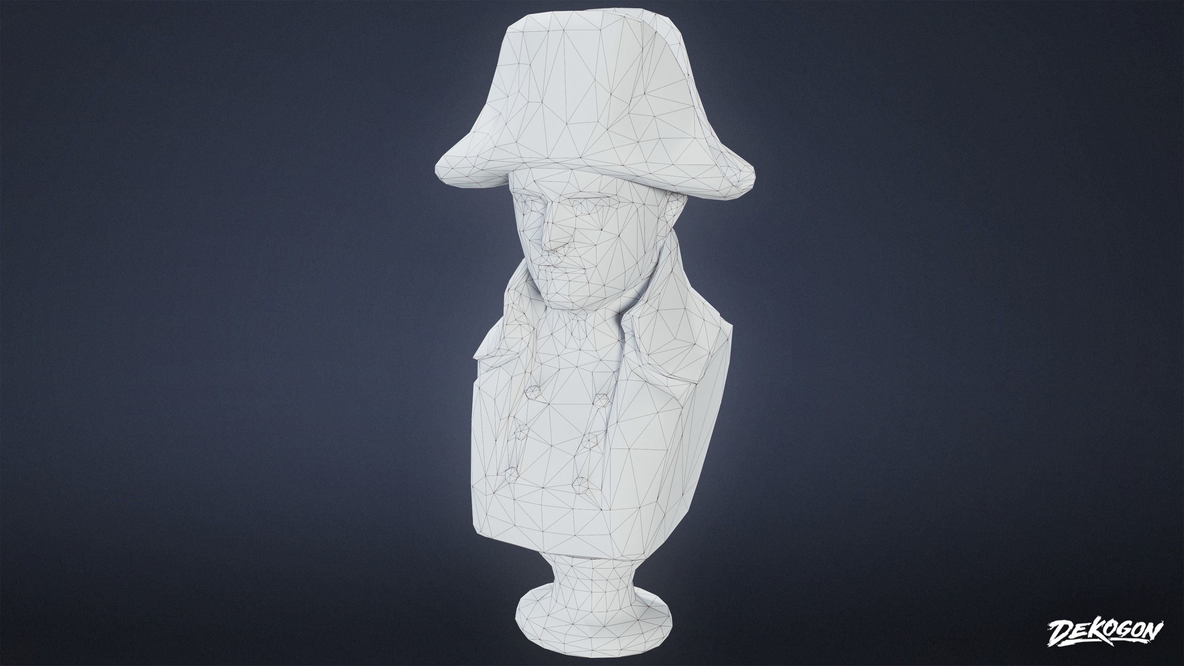 ATTIC - Bust 01 - LOW POLY Low-poly 3D model_8