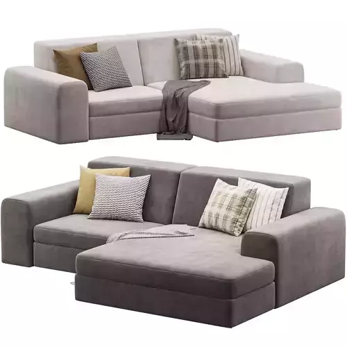 Corner sofa Labert Velvet Beige
