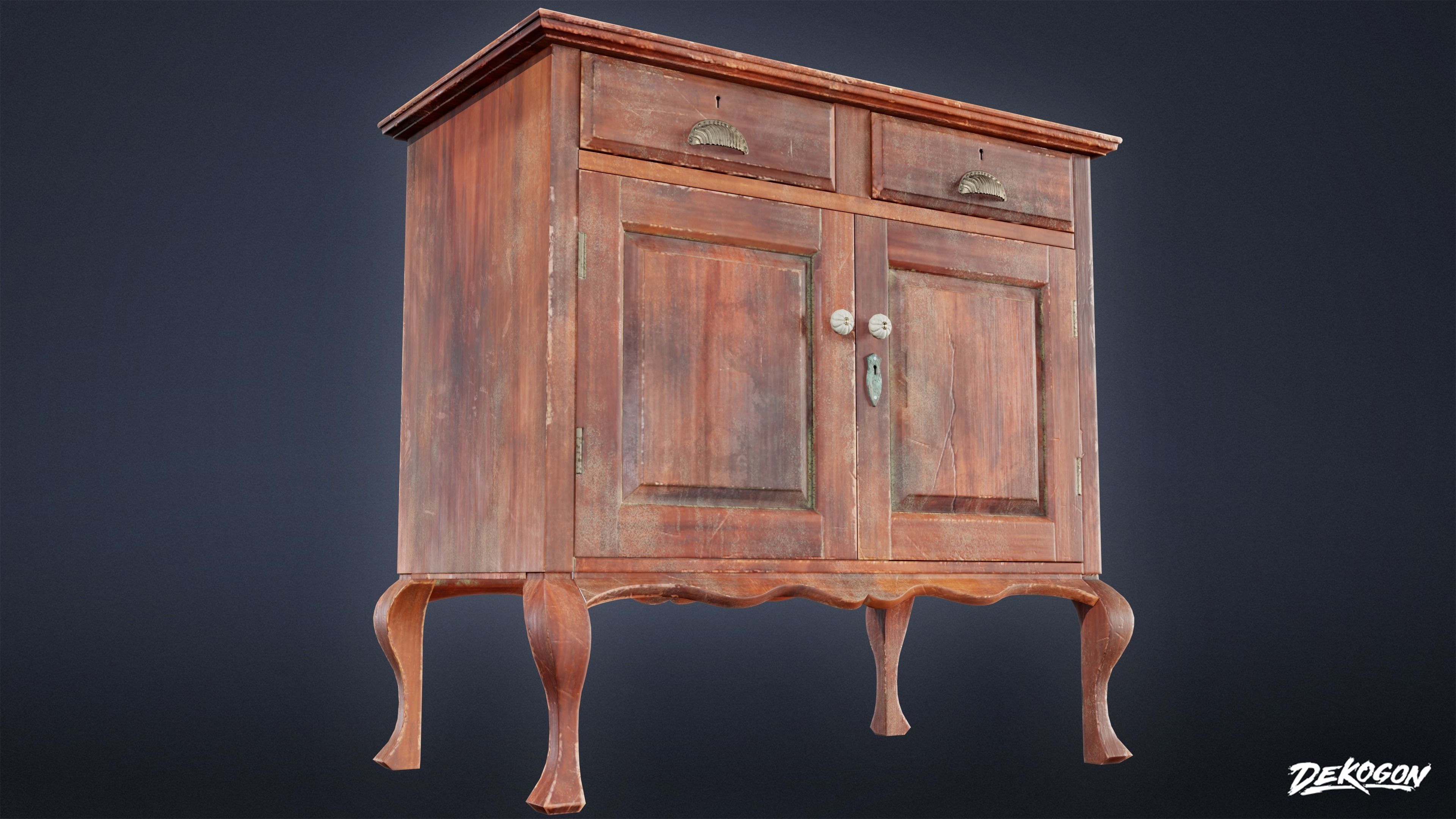 ATTIC - Cabinet 02 - LOW POLY Low-poly 3D model_5