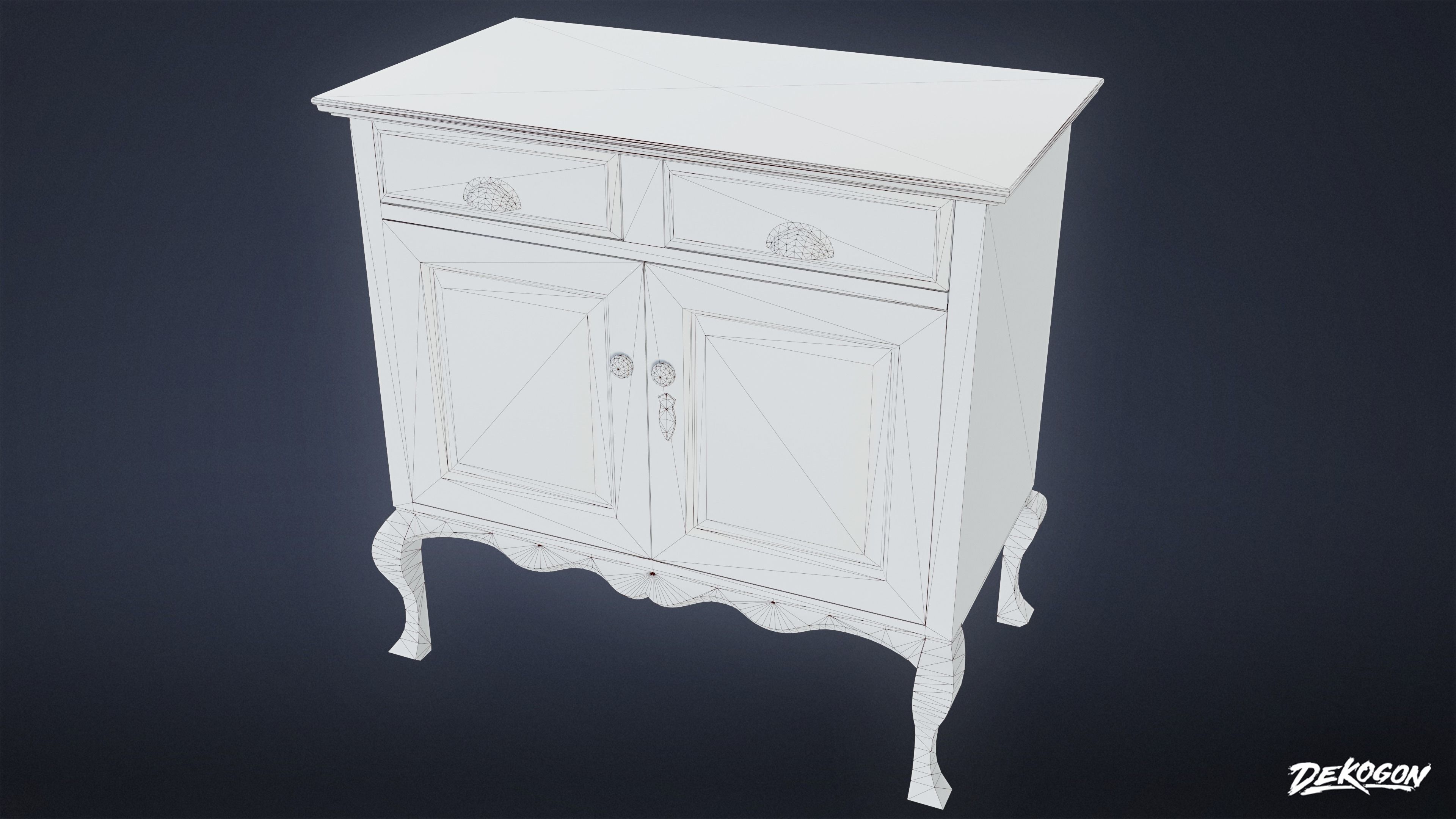 ATTIC - Cabinet 02 - LOW POLY Low-poly 3D model_8