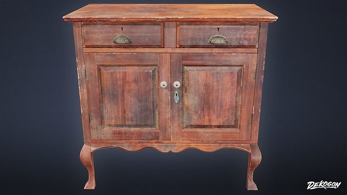 ATTIC - Cabinet 02 - LOW POLY Low-poly 3D model