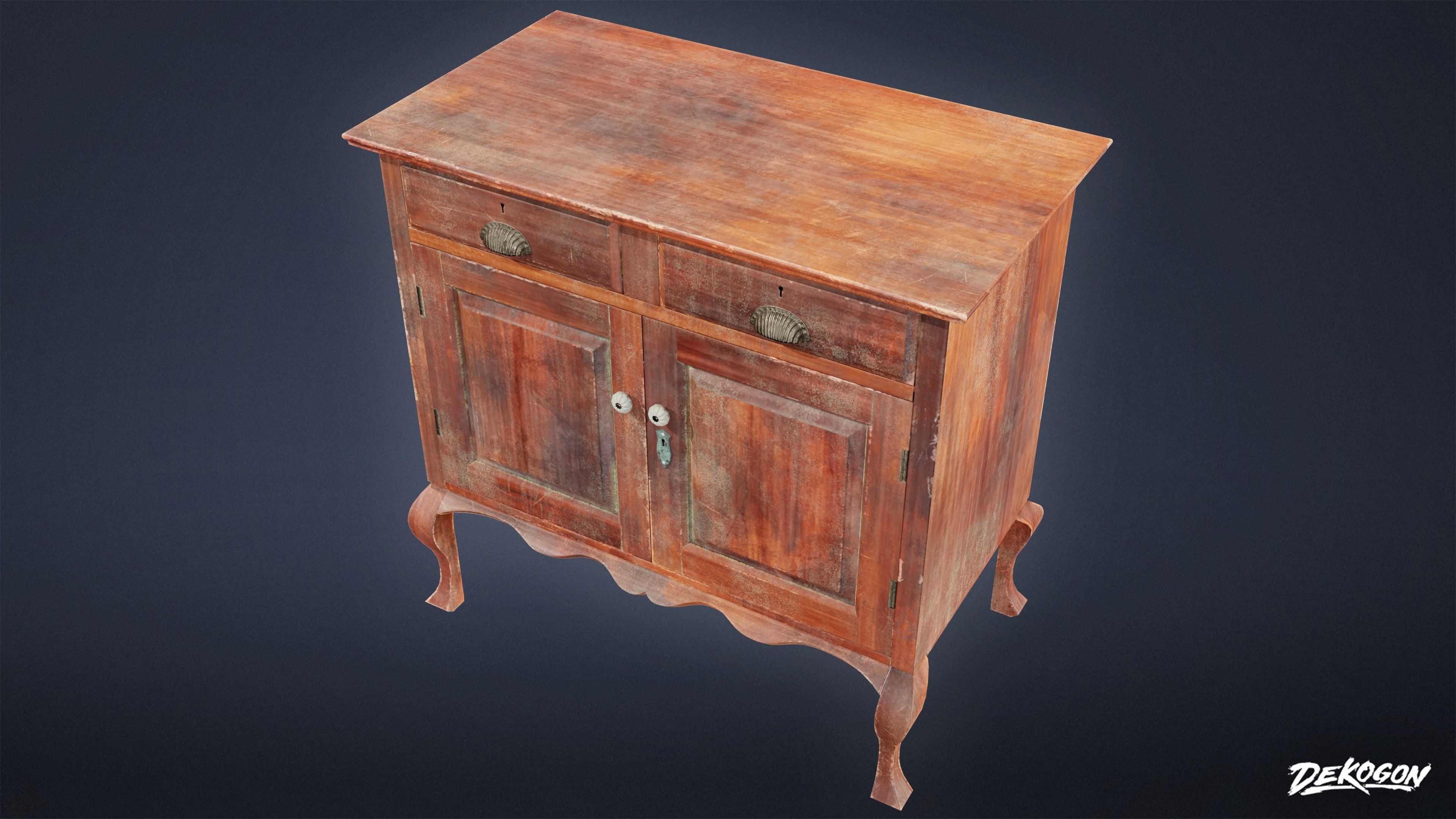 ATTIC - Cabinet 02 - LOW POLY Low-poly 3D model_4