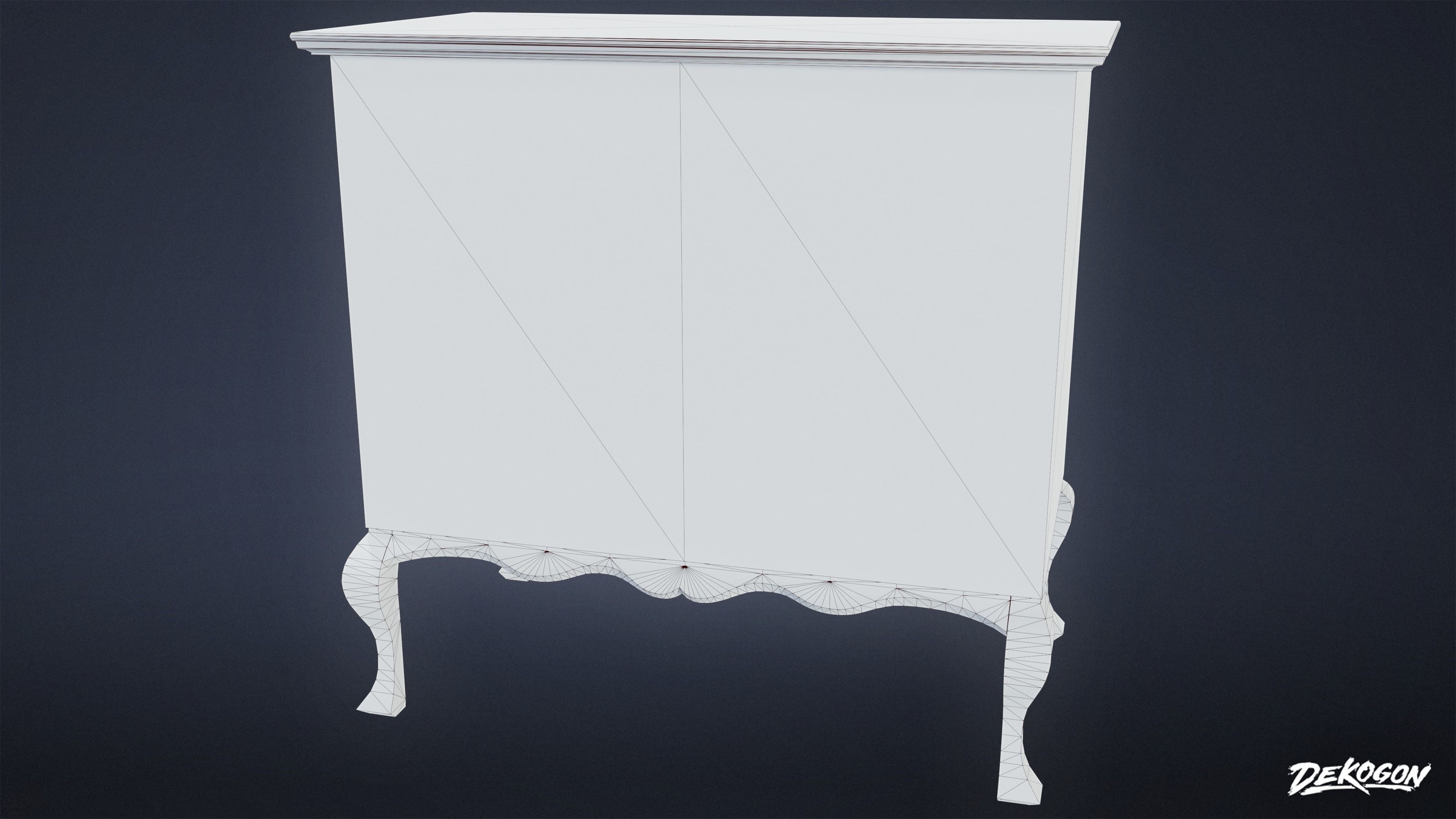 ATTIC - Cabinet 02 - LOW POLY Low-poly 3D model_9