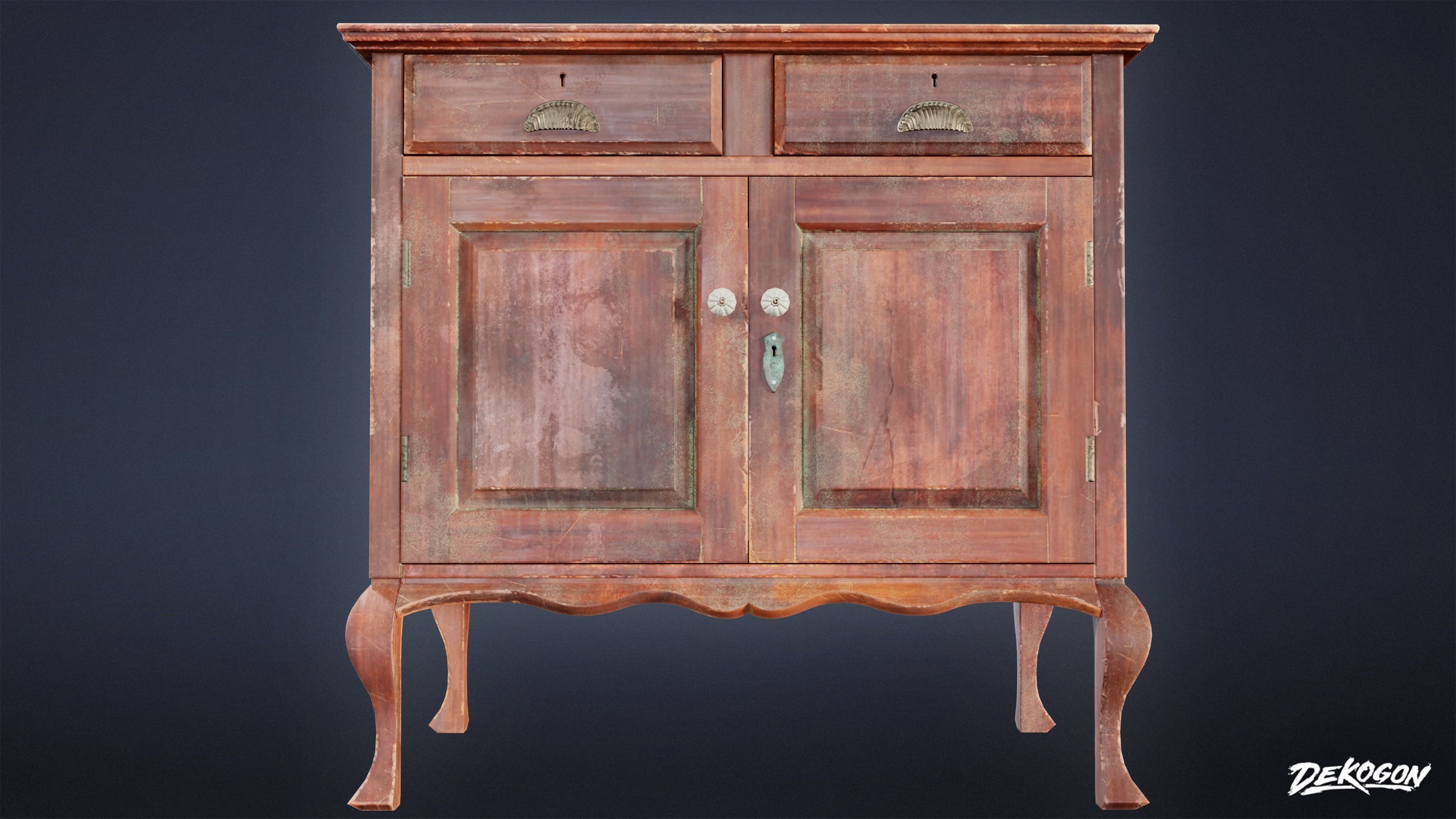 ATTIC - Cabinet 02 - LOW POLY Low-poly 3D model_6