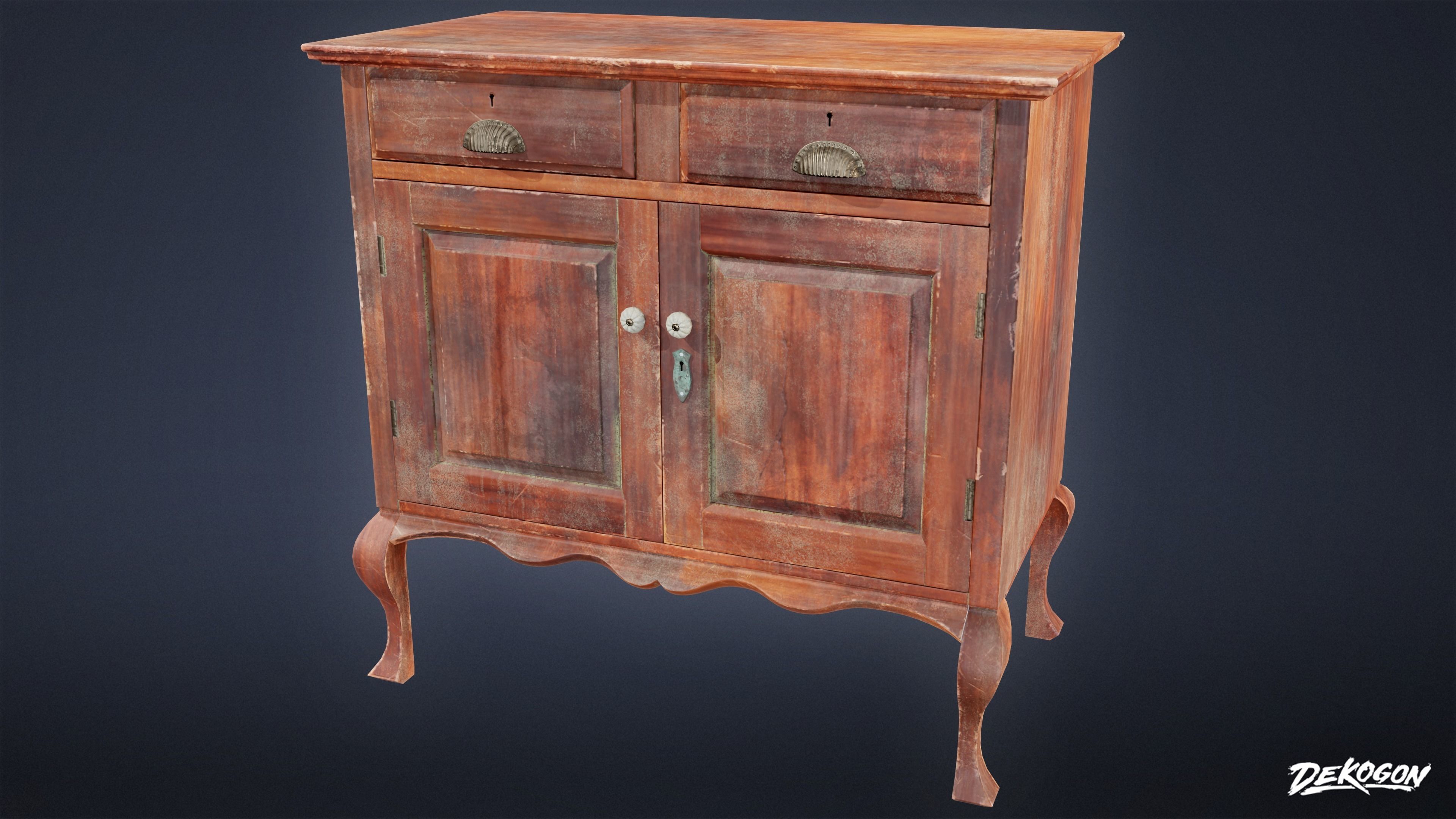 ATTIC - Cabinet 02 - LOW POLY Low-poly 3D model_1