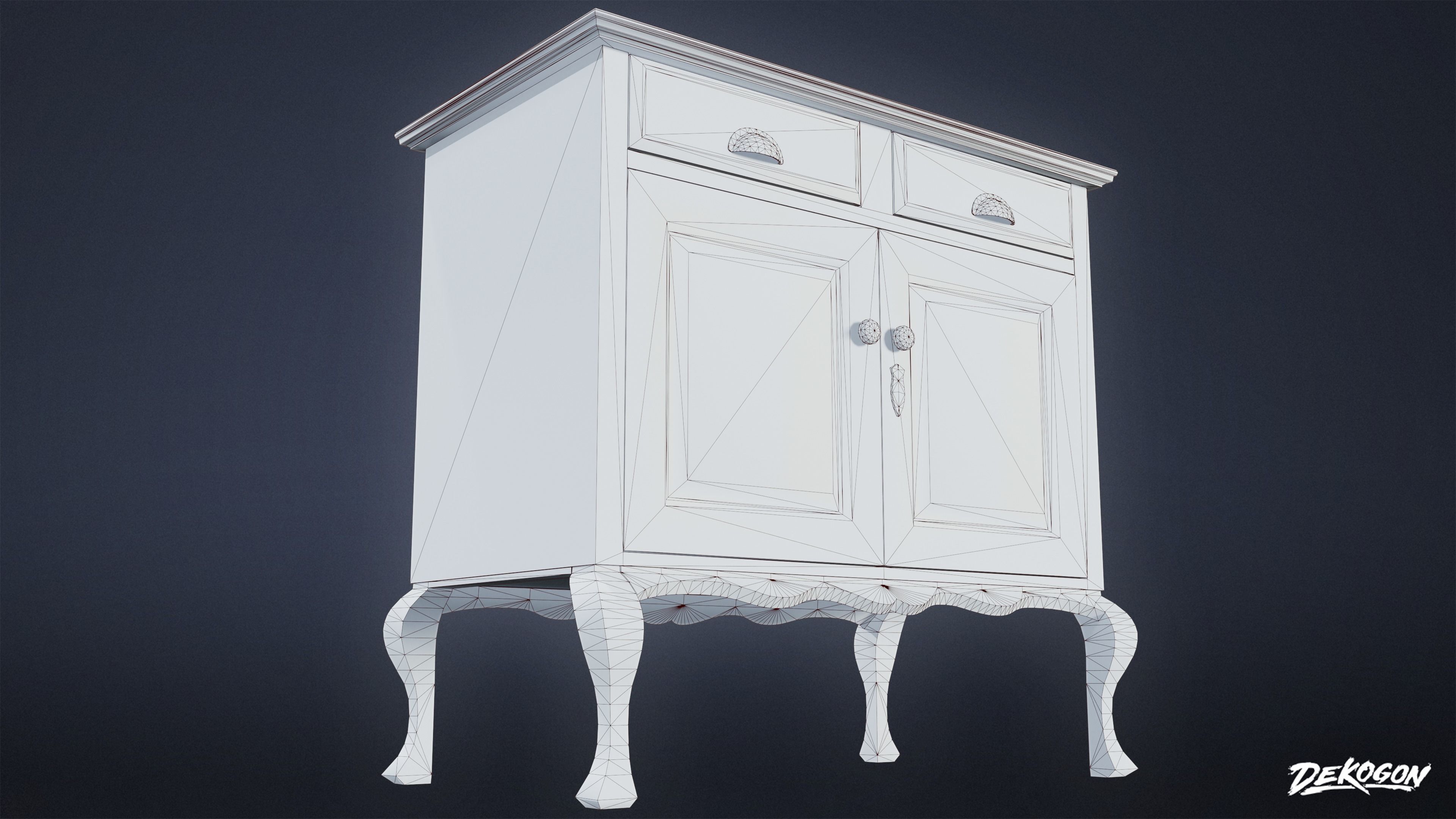 ATTIC - Cabinet 02 - LOW POLY Low-poly 3D model_7