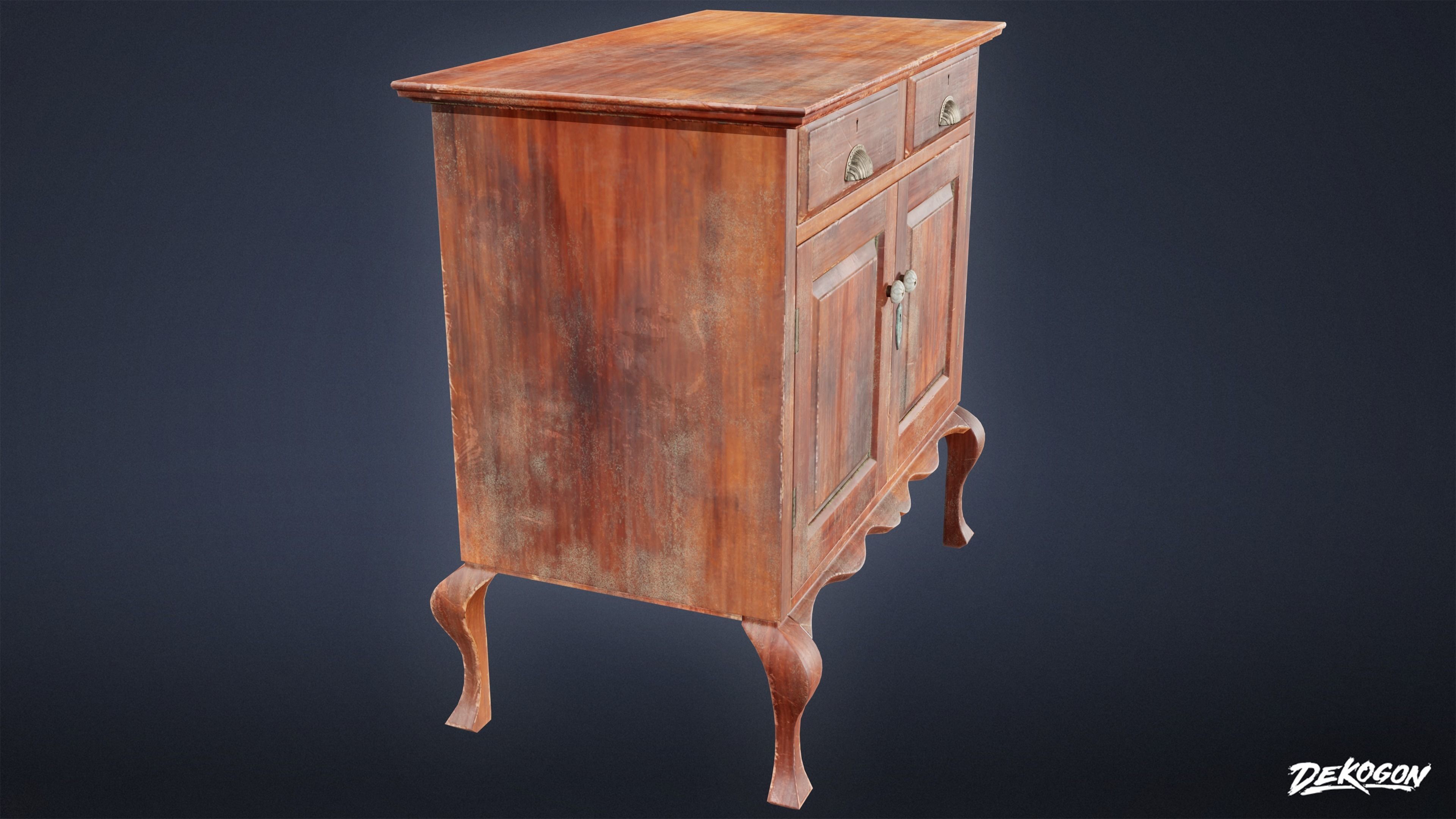 ATTIC - Cabinet 02 - LOW POLY Low-poly 3D model_2