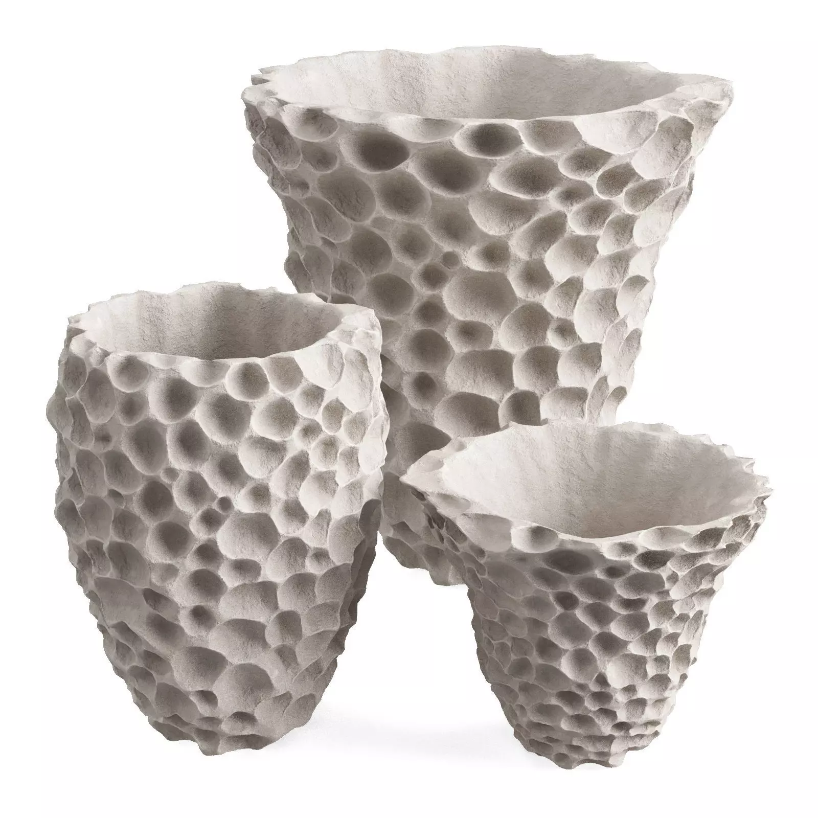Hewn stone vase Low-poly 3D model