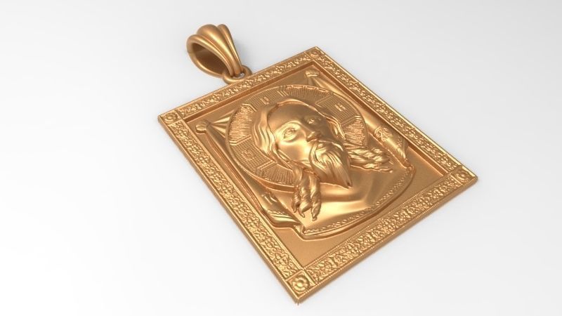 Pendant with Jesus the Savior Necklace Charm Bracelet Jewelry 3D print model_11