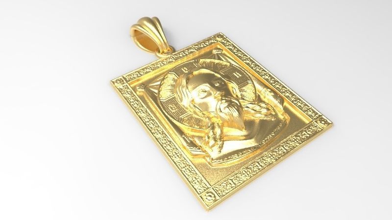 Pendant with Jesus the Savior Necklace Charm Bracelet Jewelry 3D print model_14