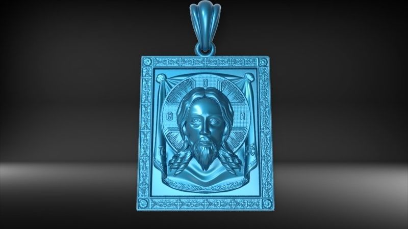 Pendant with Jesus the Savior Necklace Charm Bracelet Jewelry 3D print model_29
