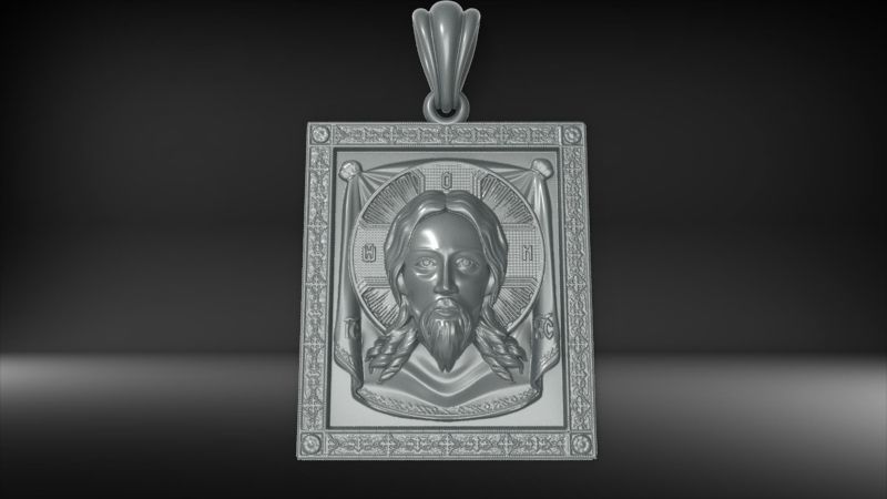 Pendant with Jesus the Savior Necklace Charm Bracelet Jewelry 3D print model_28