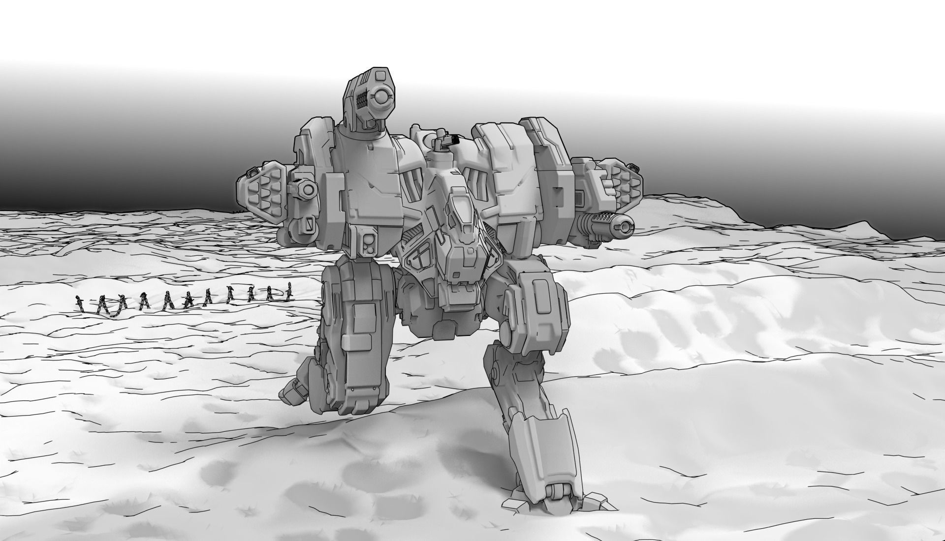 Lupus Nocte Assault Mecha 3D print model_3