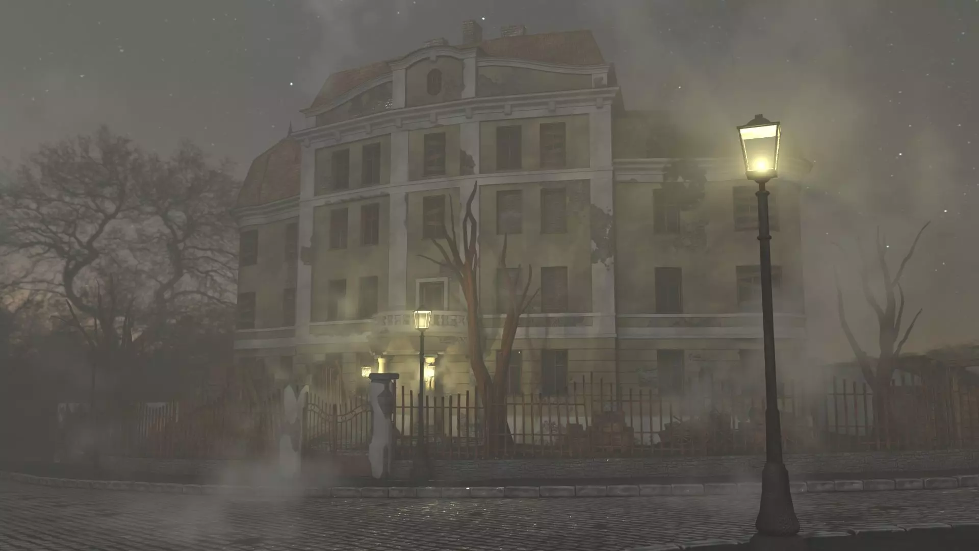 Enviro Building Haunted House Game Asset Low-poly 3D model_0