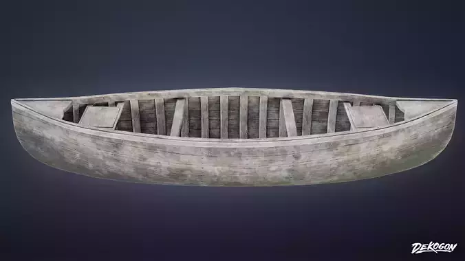 ATTIC - Canoe 01 - LOW POLY Low-poly 3D model
