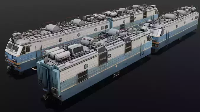 Soviet-built VL80 P electric locomotive 3D Model  Low-poly 3D model