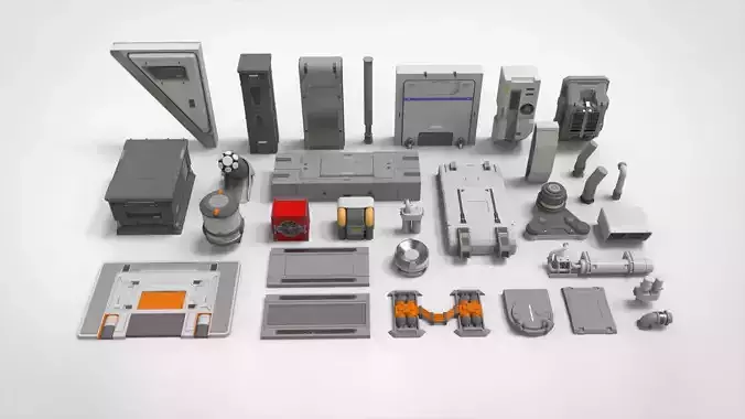 sci-fi Architecture kitbash 49 3D model