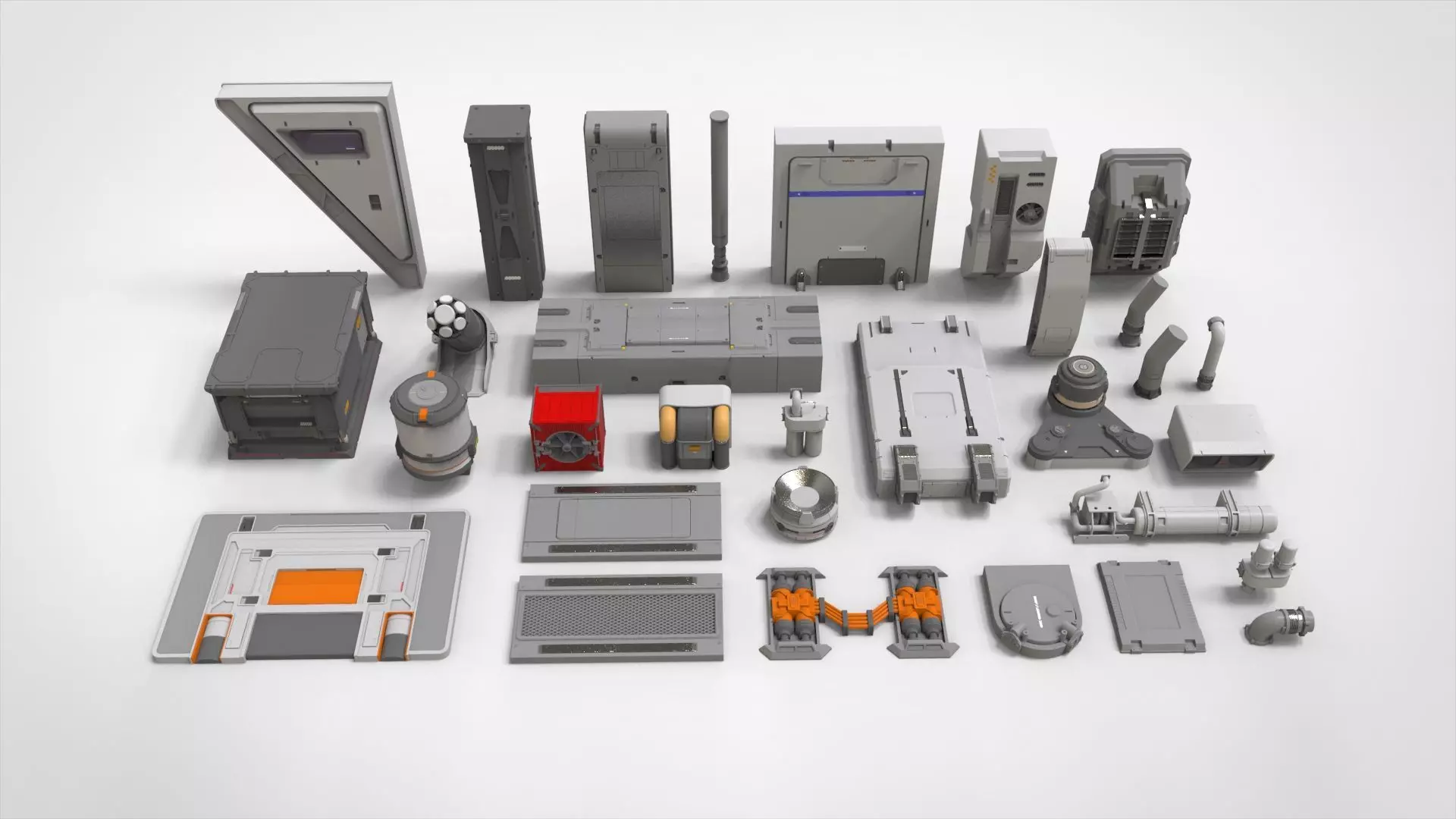 sci-fi Architecture kitbash 49 3D model_0