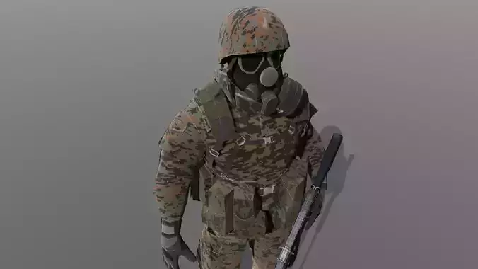 Soldier 3D Model Low-poly 3D model
