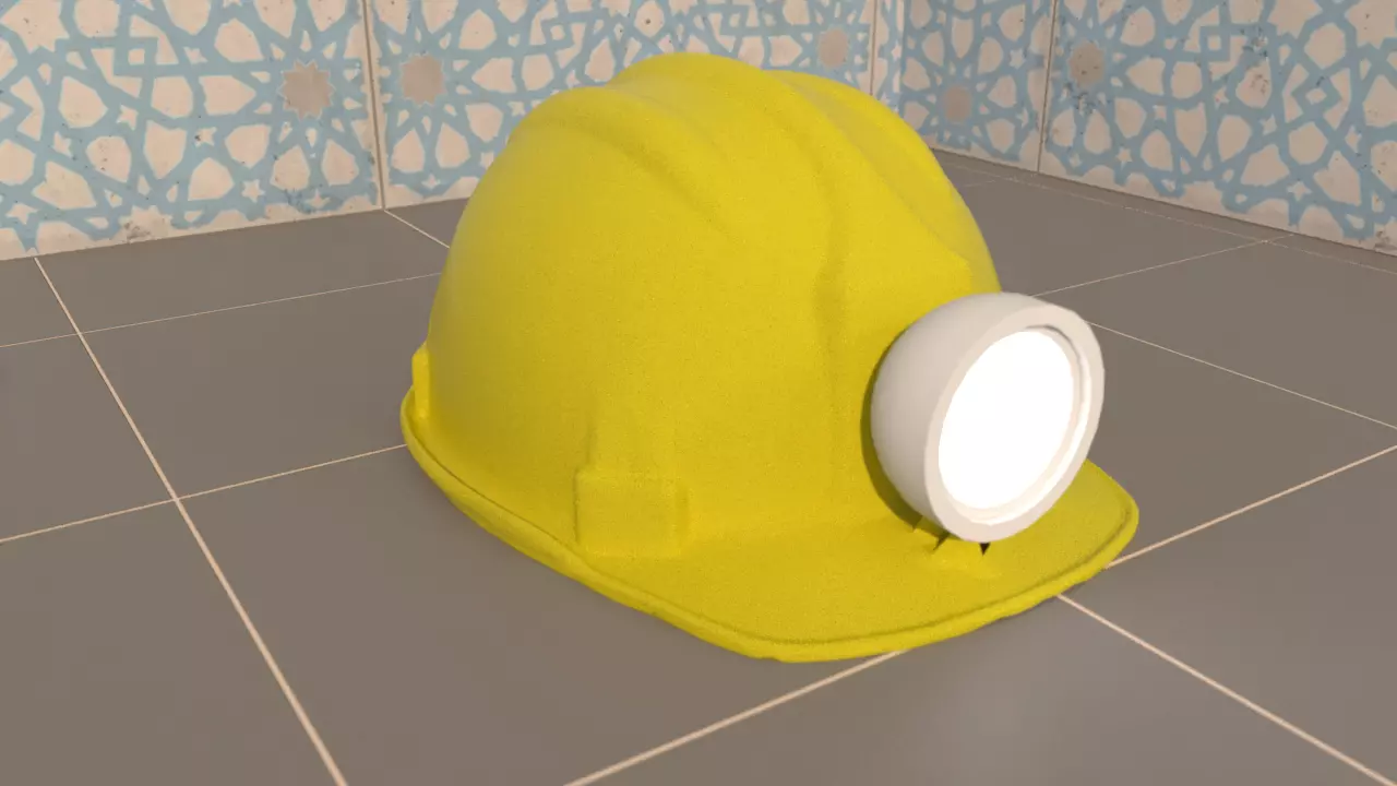 3D Miners Helmet - SVG FBX - For 3D Printing Games Animations 3D print model